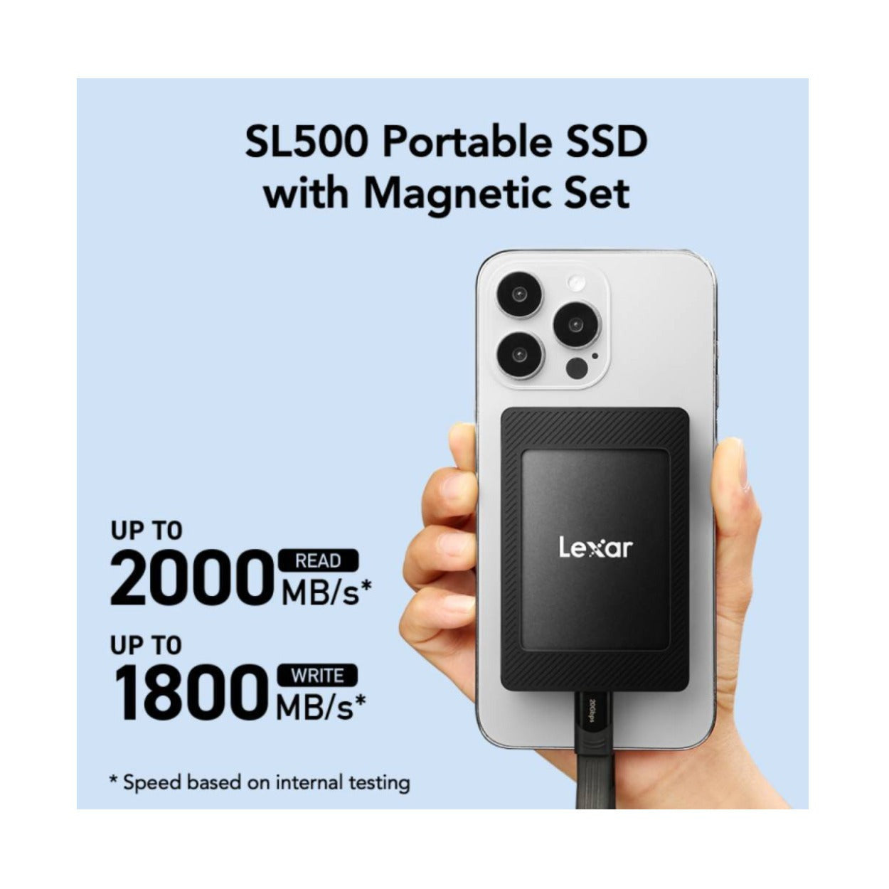 Lexar SL500 1TB Portable SSD with Magnetic Set - USB 3.2 Gen 2x2