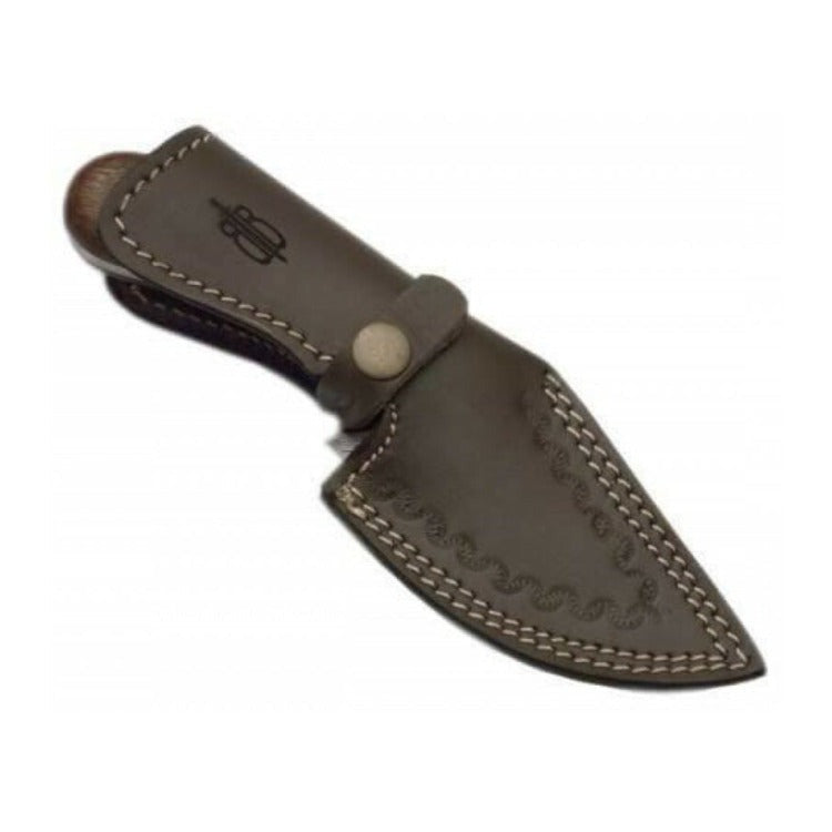 BNB Knives Wild Skinner with Damascus Steel Blade and Leather Sheath