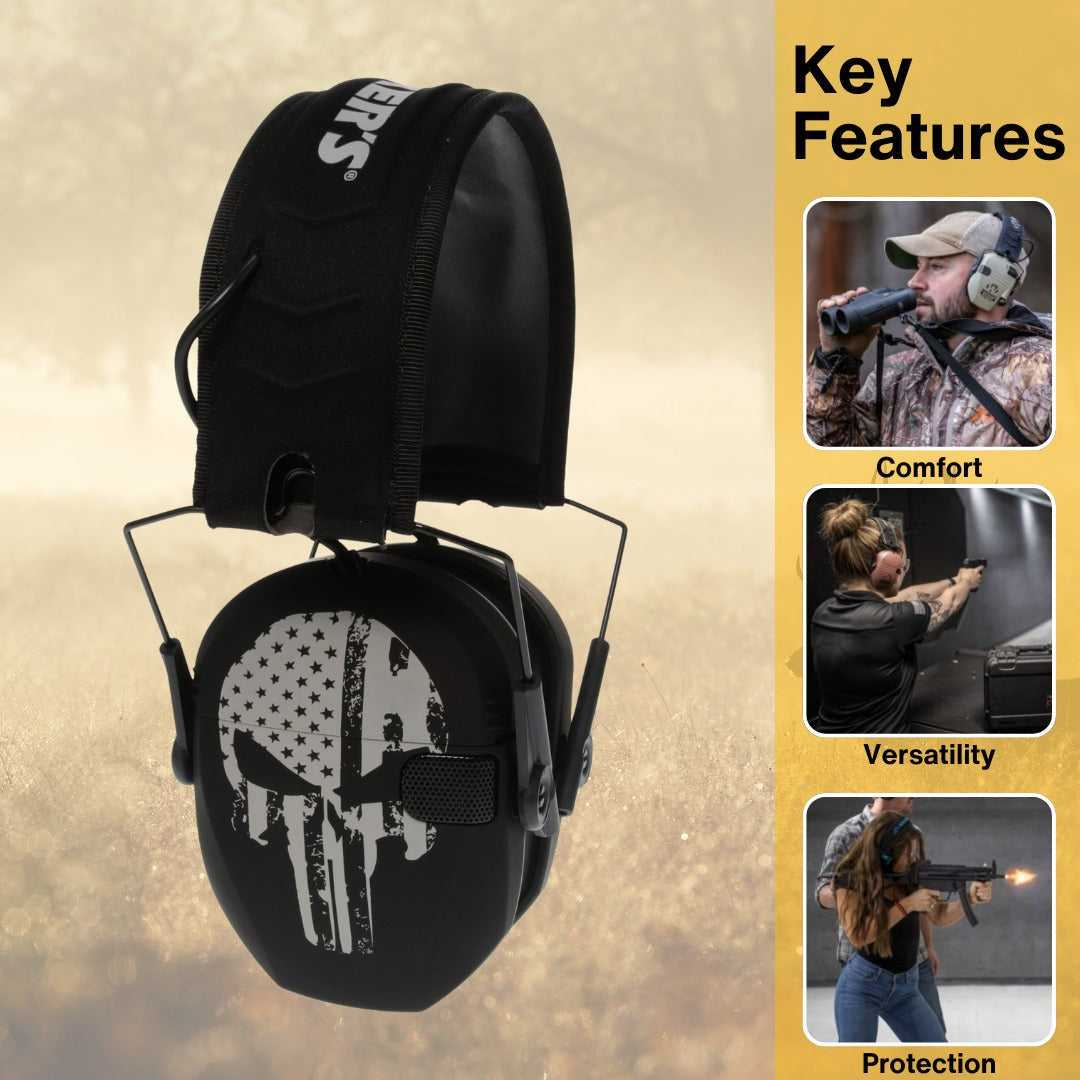 Walkers Razor Walkie Talkie Bundle with Ear Muff (Punisher) and Accessories
