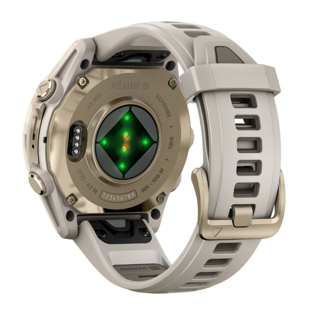 Garmin Fenix 8 43mm GPS Smartwatch (Soft Gold/Fog Gray-Dark Sandstone) Bundle