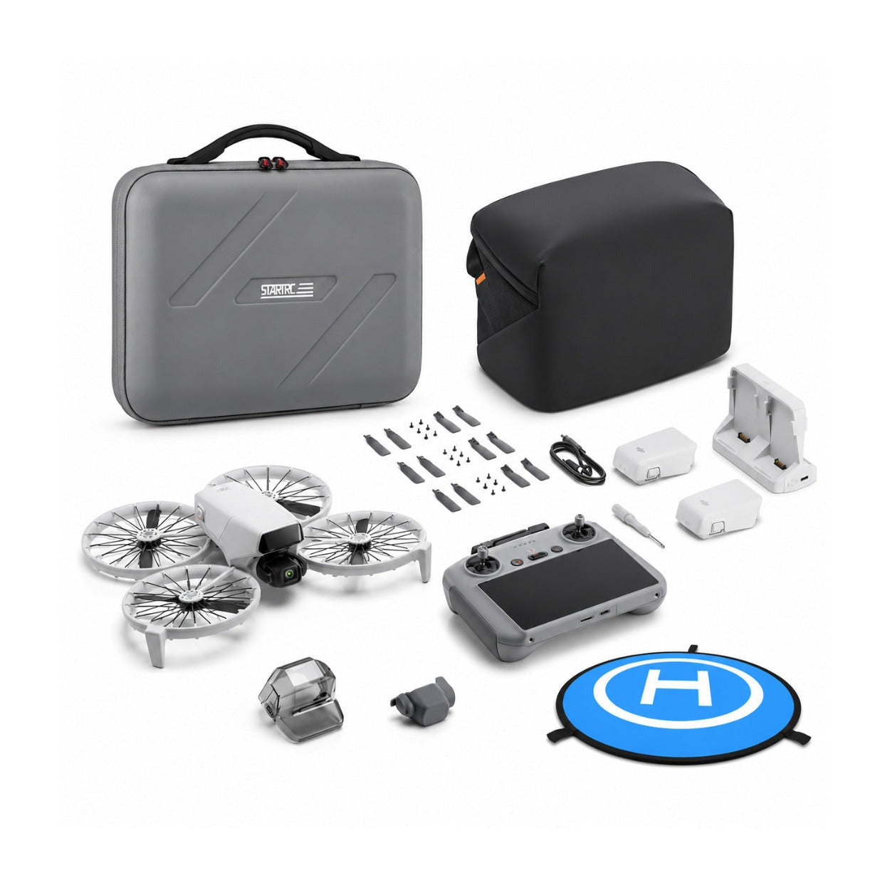DJI Flip Fly More Combo (DJI RC 2) Bundle with Accessories, Carrying Bag and 30-inch Landing Pad