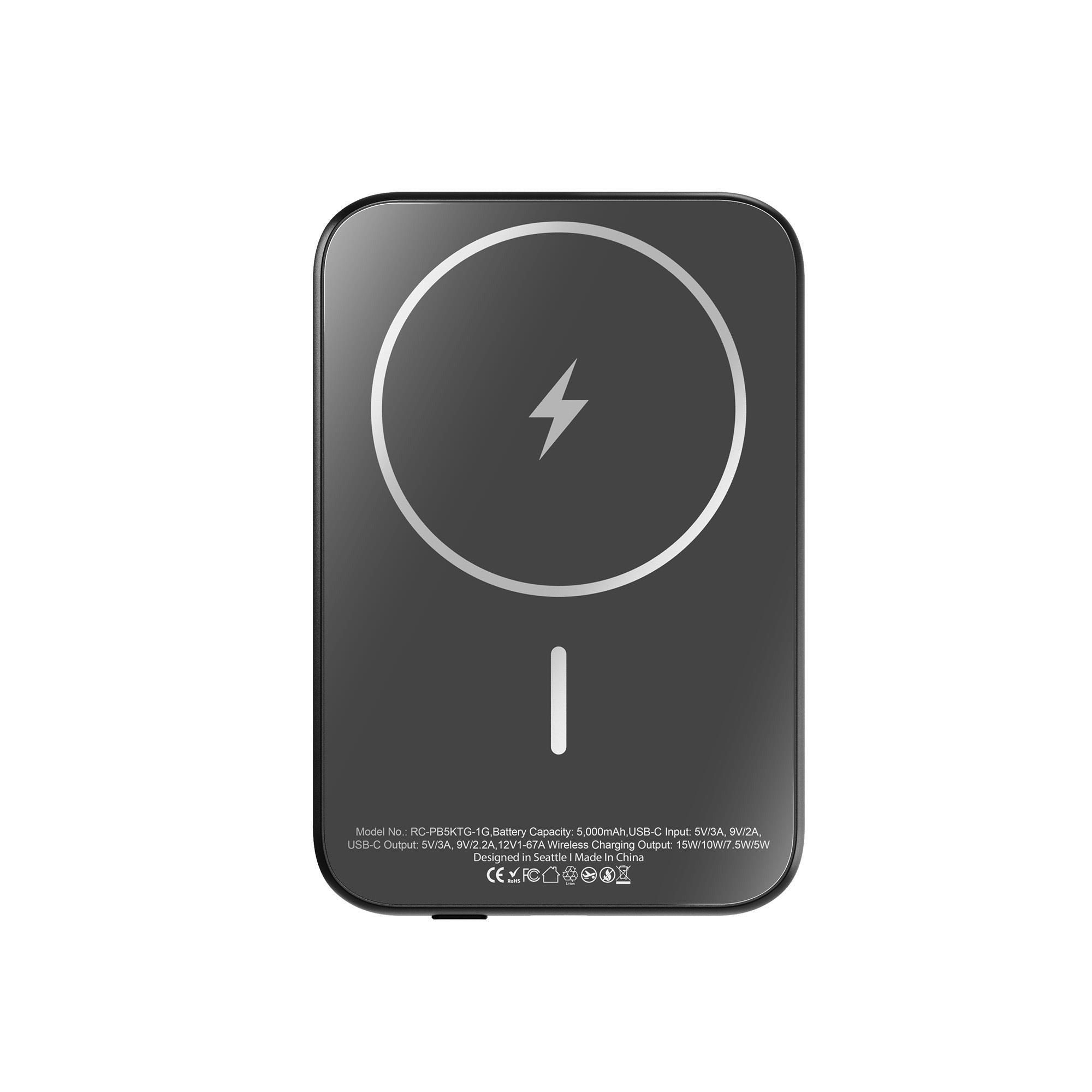 ReelCharge ReelSafe 5,000 mAh Glass Power Bank (Gray)