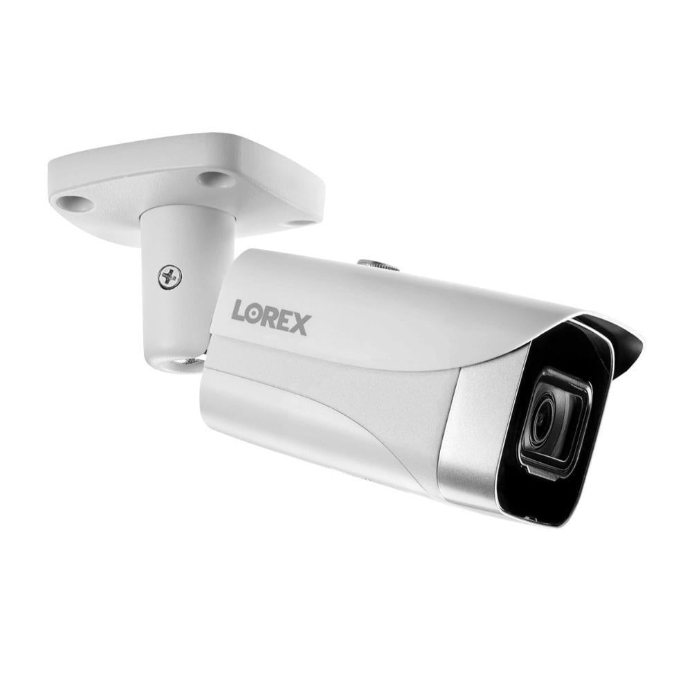 Lorex 4K Metal Bullet Ultra HD IP Security Camera (White, 2-pack) with 100-Feet 4K RG59/Power Cable