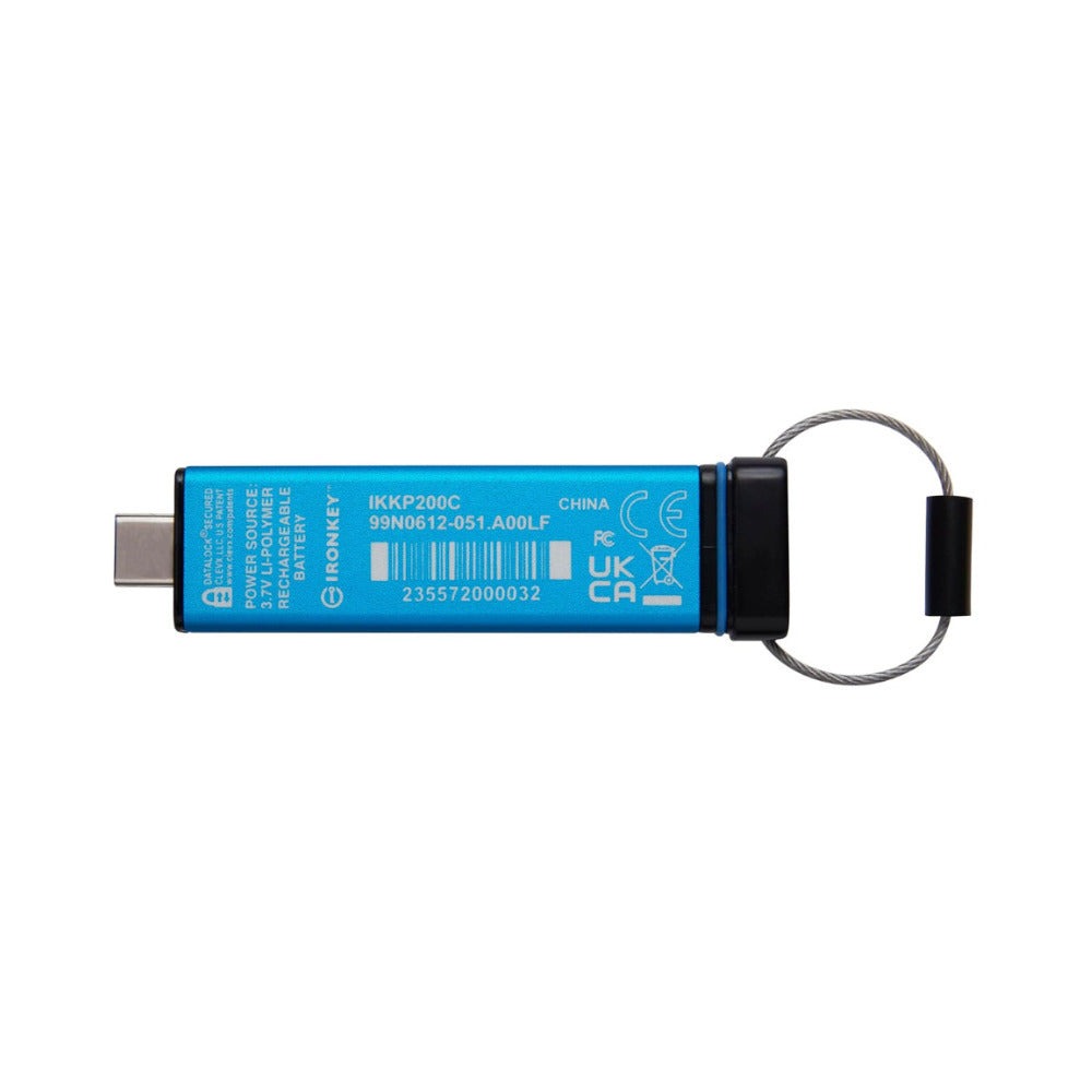 Kingston Ironkey Keypad 200 USB-C 256GB Encrypted Flash Drive (Blue)