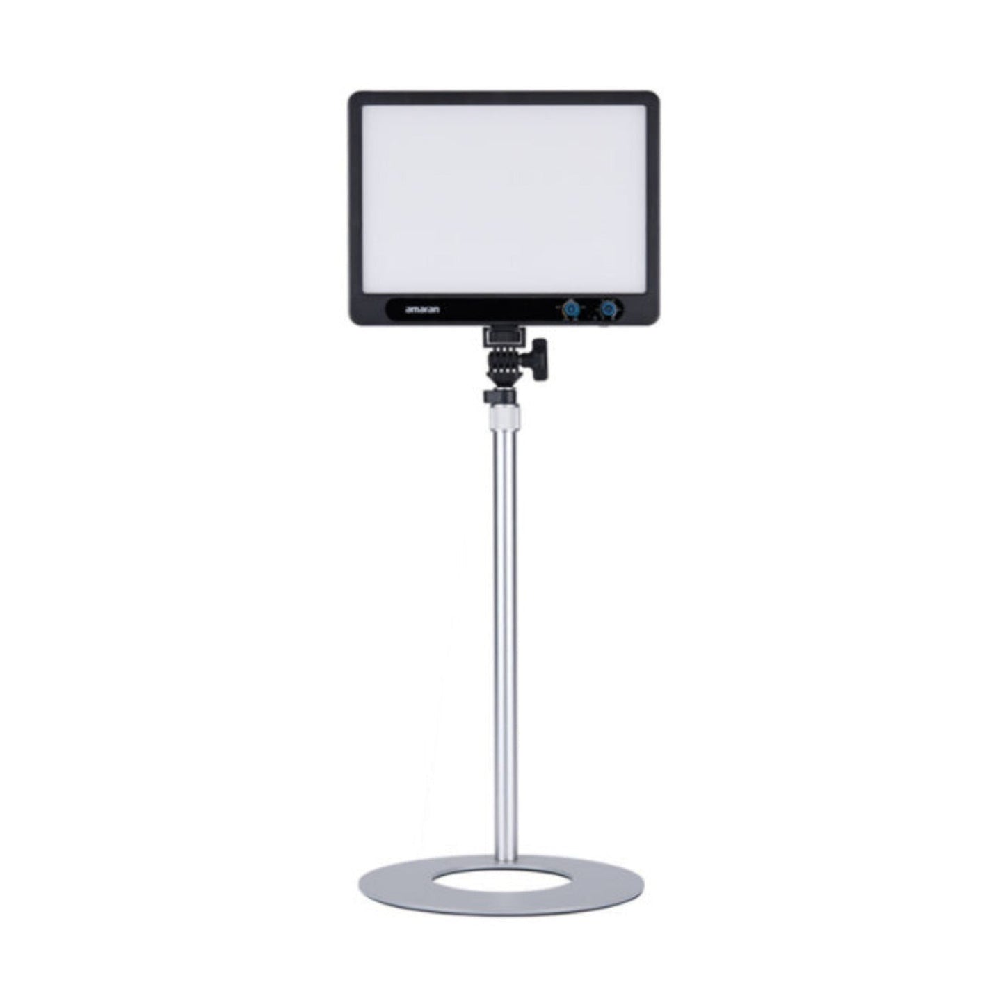 amaran Desk Stand with Steel Base and Adjustable Height and Tilt Angle (Silver)