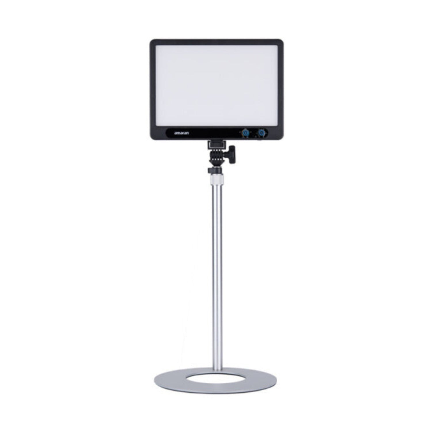 amaran Desk Stand with Steel Base and Adjustable Height and Tilt Angle (Silver)
