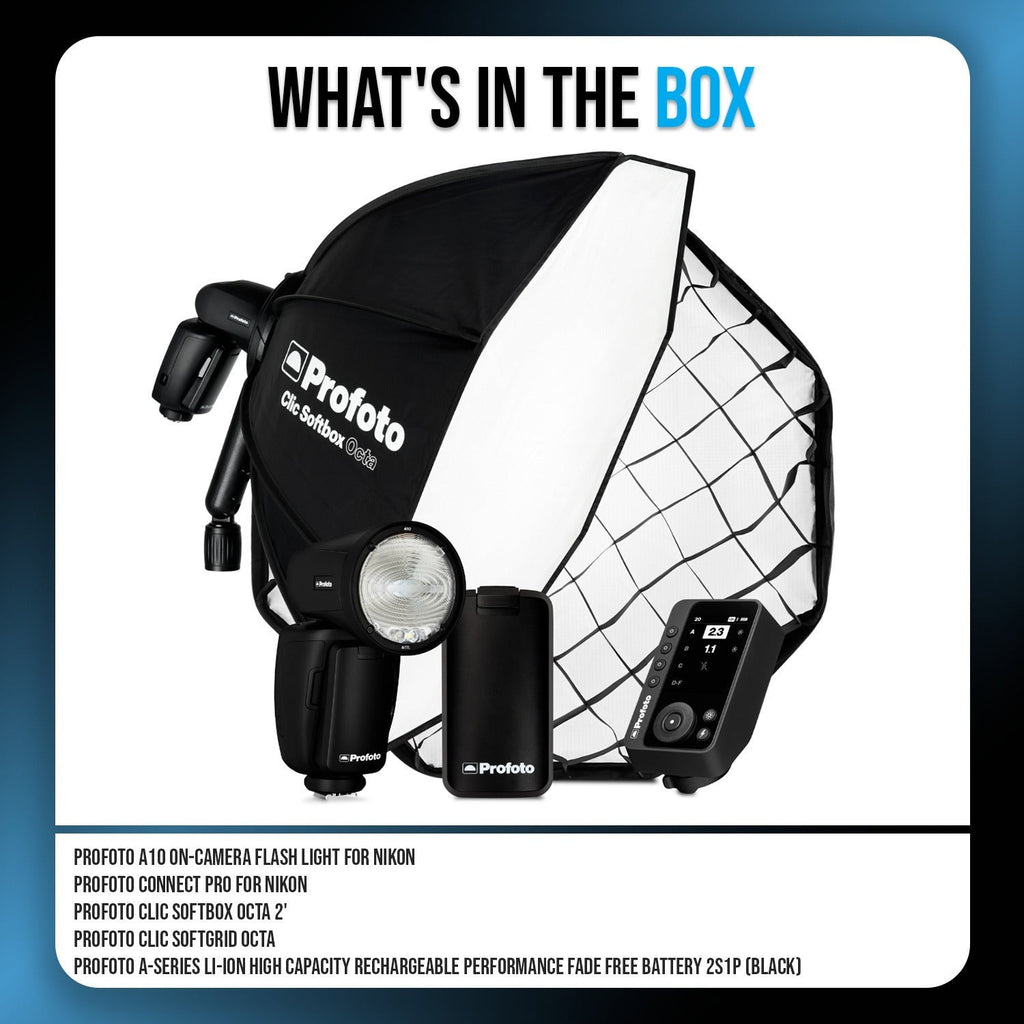 Profoto A10 On-Camera Flash Light for Nikon Bundle with Accessories