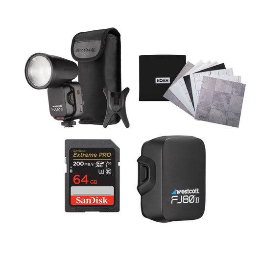 Westcott FJ80 II S Touchscreen 80Ws Speedlight with Sony Camera Mount, and Lithium Battery Bundle