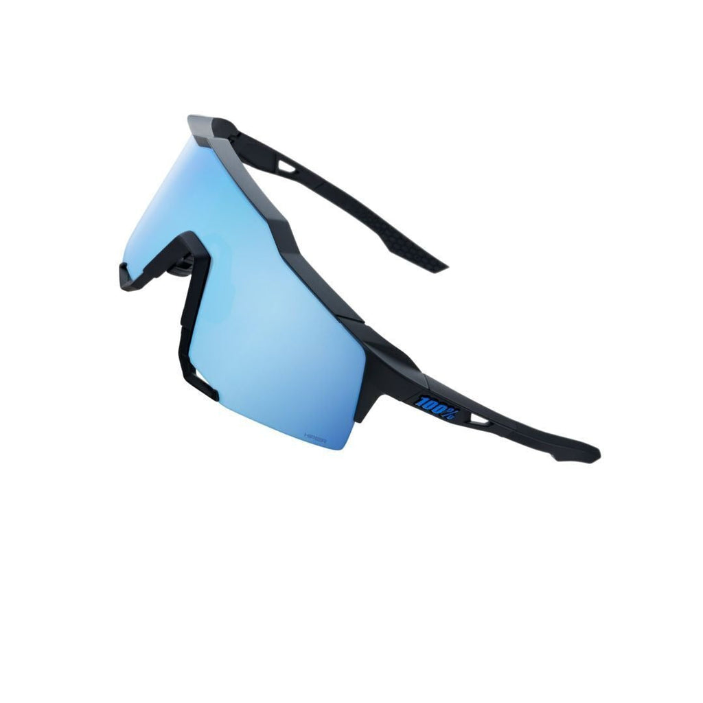 100% Speedcraft Sunglasses Matte Black HiPER Blue Lens