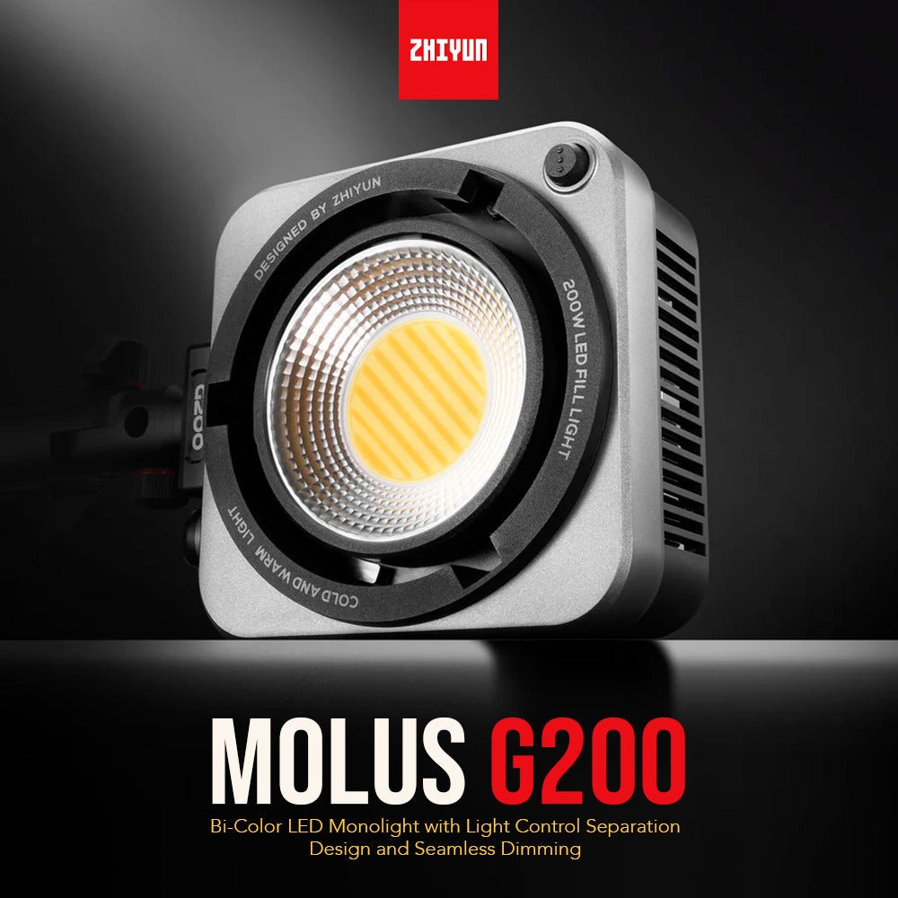 Zhiyun MOLUS G200 Bi-Color LED Monolight with Parabolic Softbox 90D and Air-Cushion Stand Bundle