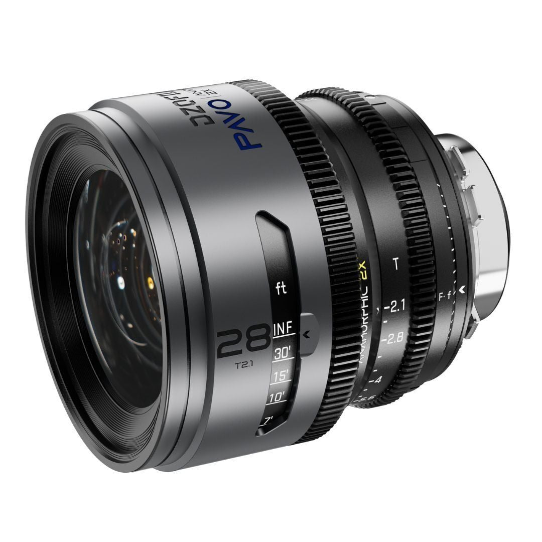 DZOFilm Pavo 2x Anamorphic T2.1 3-Lens Set with Blue Coating, PL or EF Mount (Space Gray and Black)