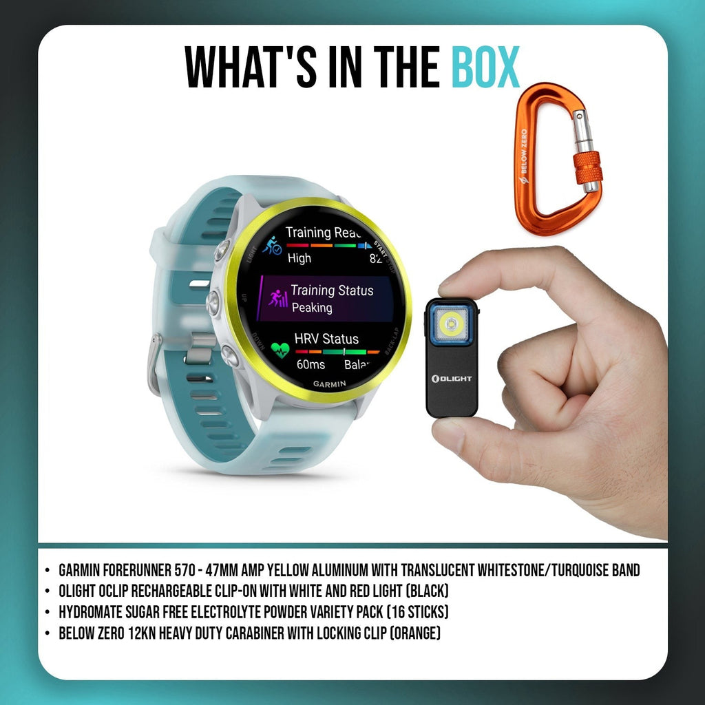 Garmin Forerunner 570 GPS Running Smartwatch (Turquoise) Outdoor Bundle