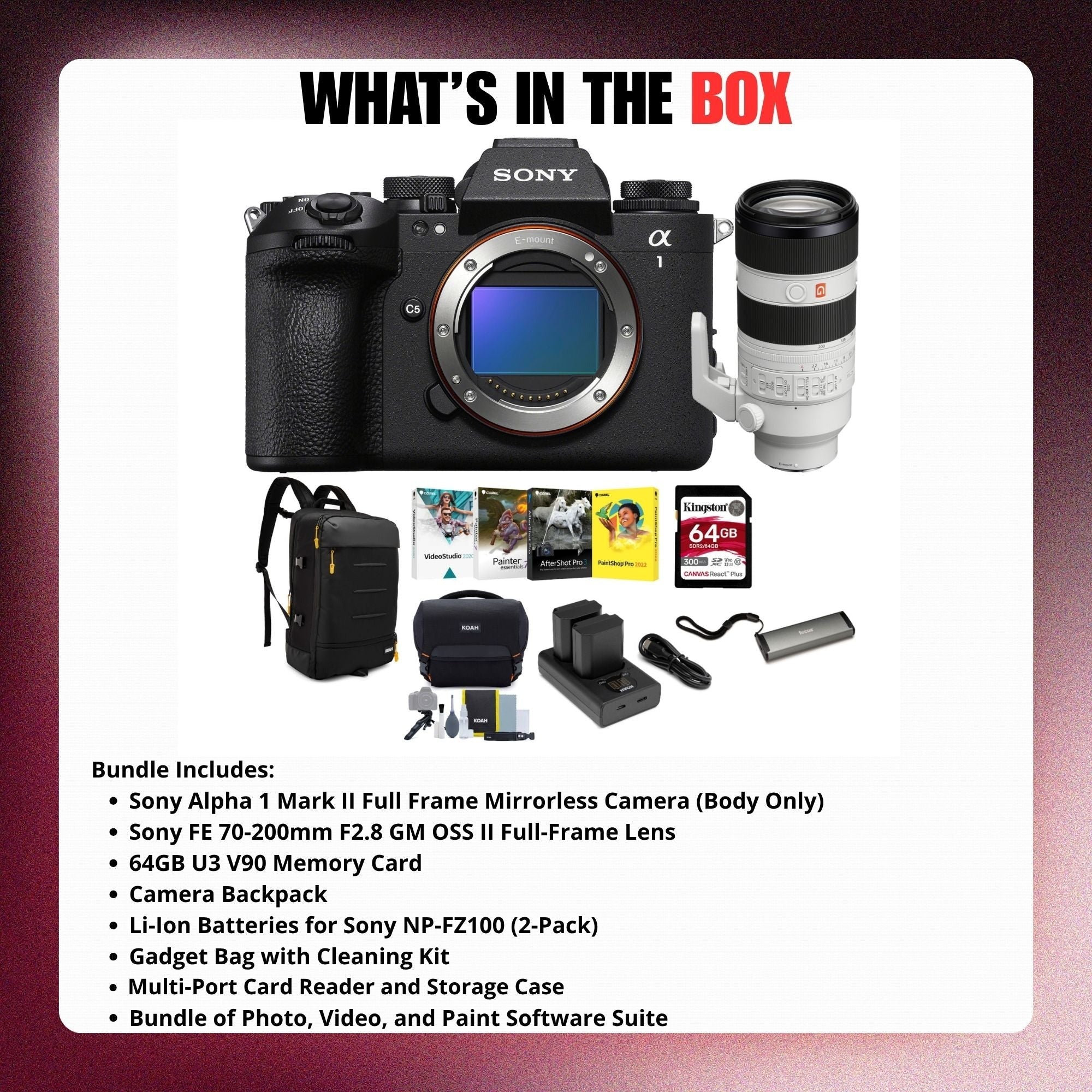 Sony Alpha 1 Mark II Mirrorless Camera with FE 70-200mm f/2.8 GM II Lens Bundle