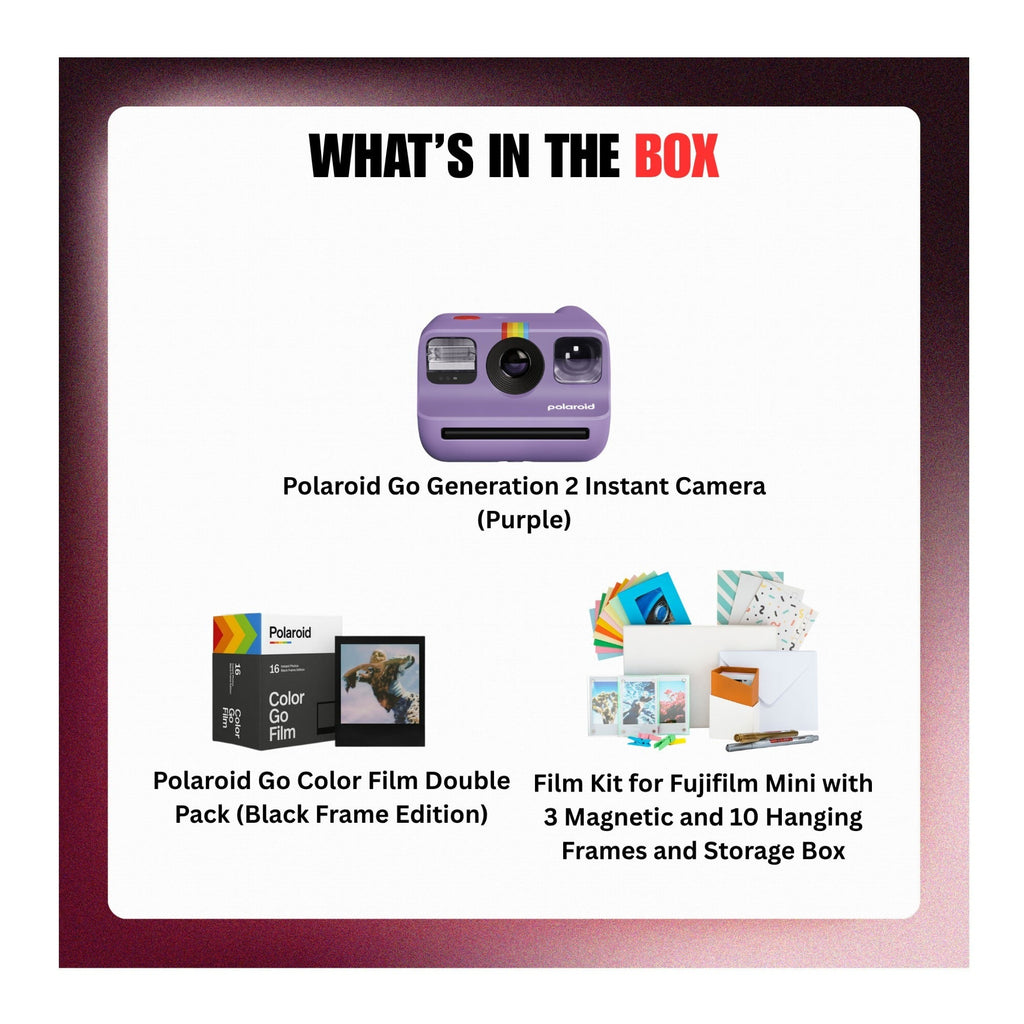 Polaroid Go Generation 2 Instant Camera with Self-Timer (Purple) Bundle