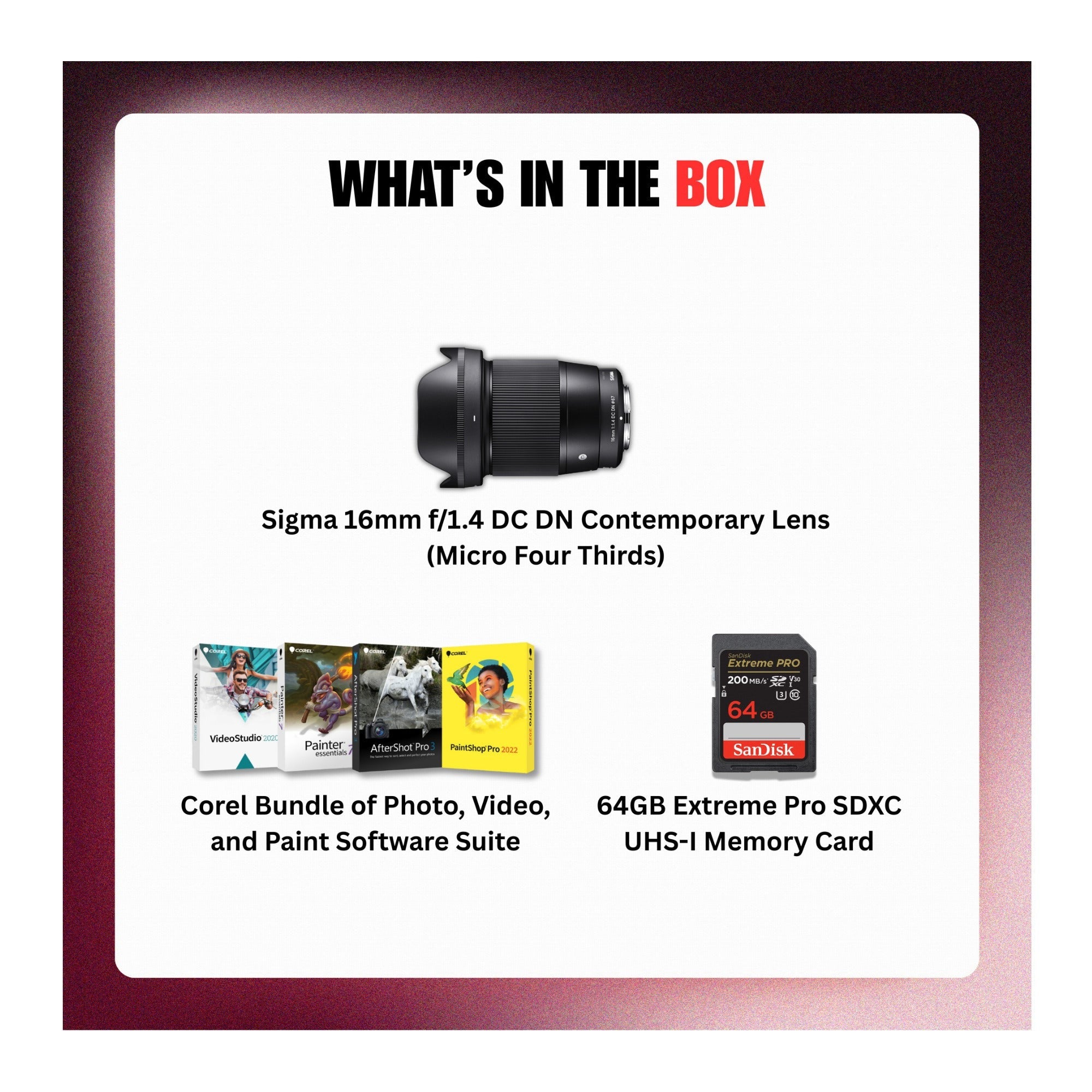 Sigma 16mm f/1.4 DC DN Contemporary Multilayer Coating Lens (Canon EF-M) Bundle