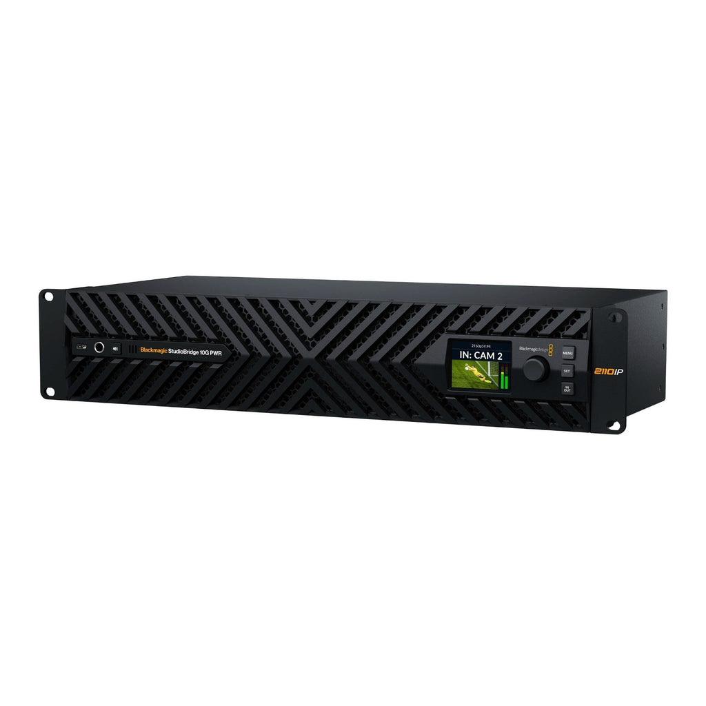 Blackmagic Design StudioBridge 10G PWR with 8-Channel 4K60 IP Video Bridge and Dual 100GbE (Black)