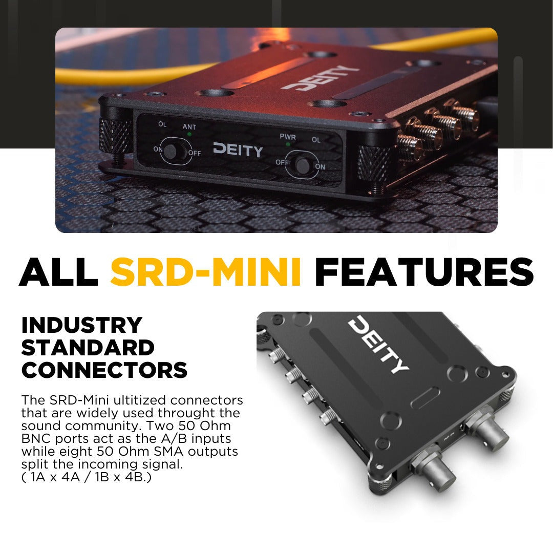 Deity SRD Mini 4 Channel Black Radio Frequency Distribution Device Bundle