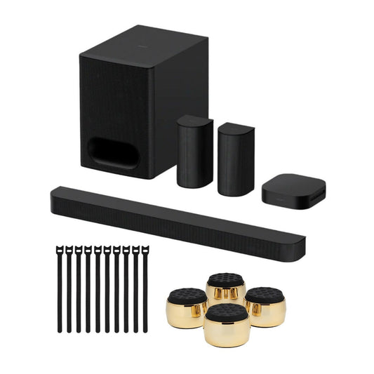 Sony BRAVIA Theater System 6 Bundle with Subwoofer Isolation Feet and Cable Ties