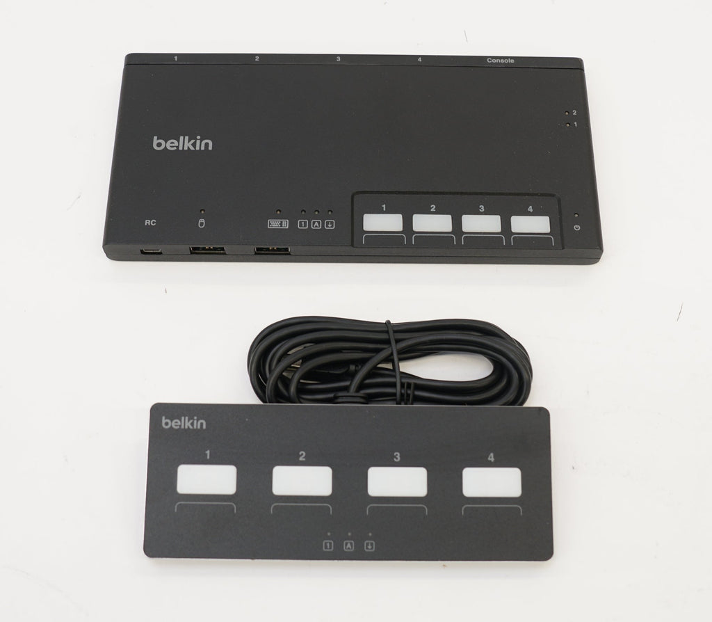 Belkin 4-Port Single-Head Modular Secure KVM Switch Base Unit PP4.0 with Remote (Used)