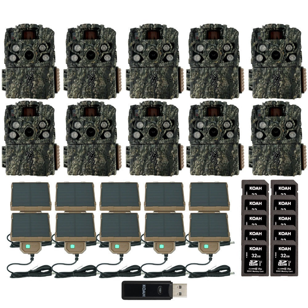 Browning Trail Camera Strike Force FHDR 40MP (10-Pack) with Accessories Bundle
