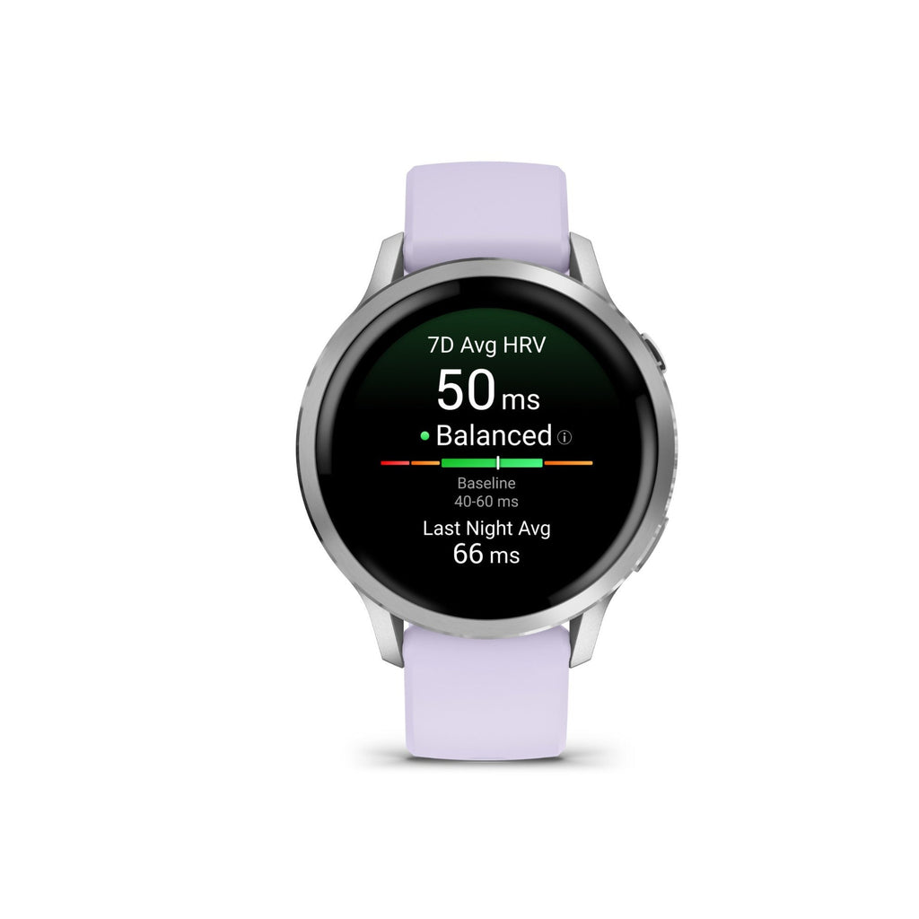 Garmin Venu 4 41mm Smartwatch (Silver with Periwinkle Silicone Band)