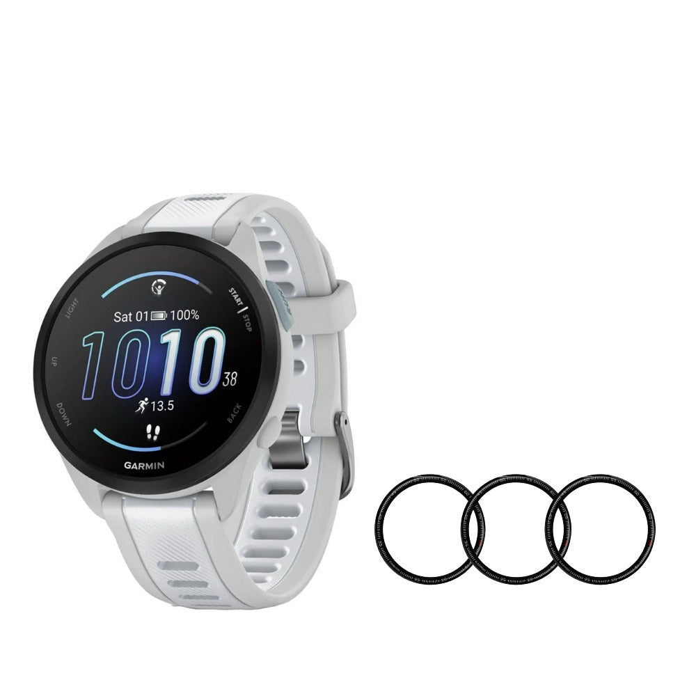 Garmin Forerunner 165 GPS Running Smartwatch (Mist Gray and Whitestone) with Screen Protector Bundle