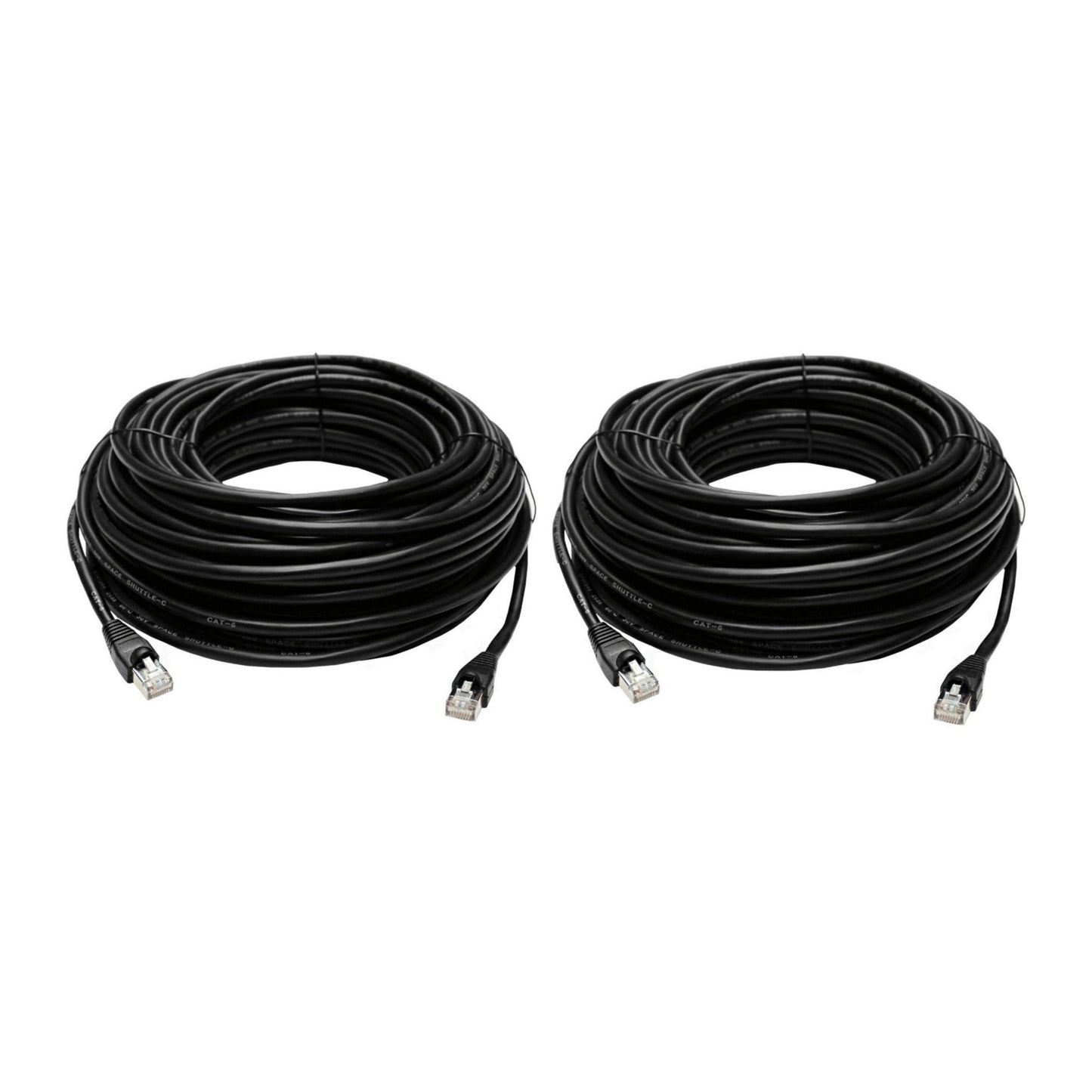Lorex 200-Feet CAT6 Waterproof, and Fire-Resistant Cable (Black) 2-Pack
