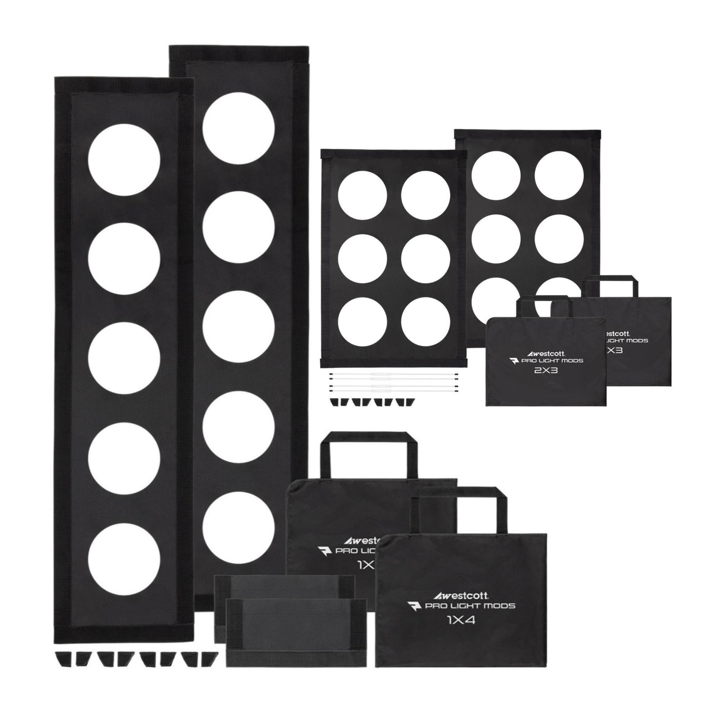 Westcott Pro Light Adjustable Corner System and Hook-And-Loop Tape Mods 1 x 4 (2-Pack) Bundle