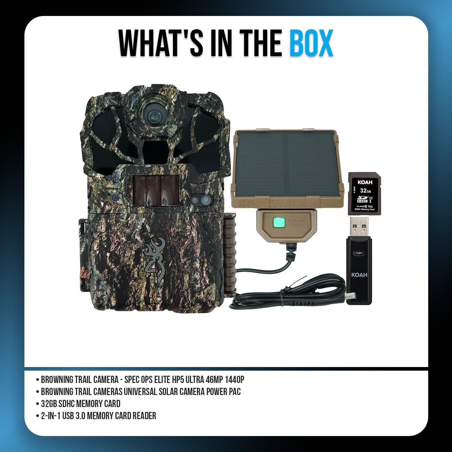 Browning Trail Camera Spec Ops Elite HP5 Ultra with Solar Power Pack Bundle