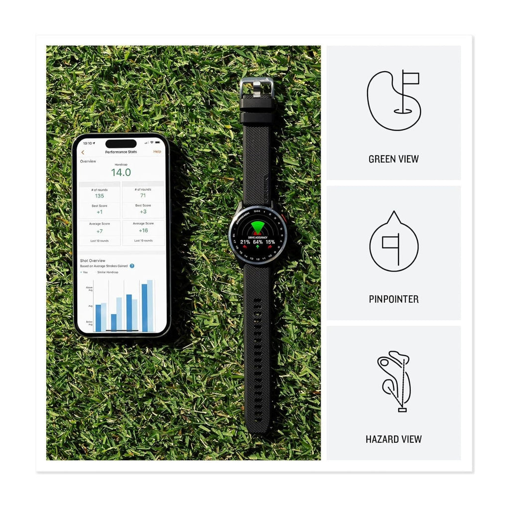 Garmin Approach S44 GPS Golf Smartwatch (Silver Bezel/Twilight Band) Bundle with T710 Earbuds