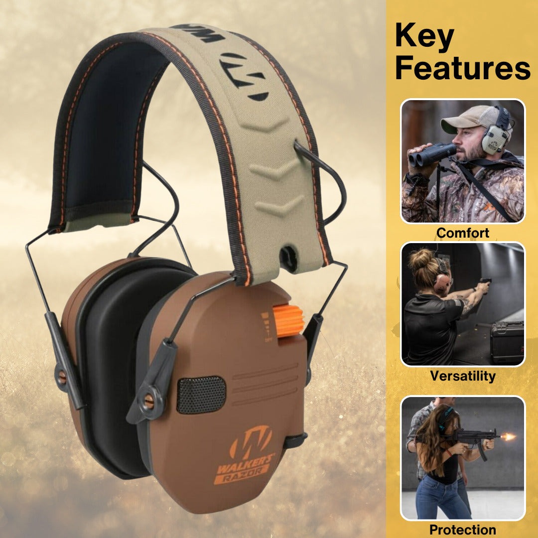 Walkers Razor Walkie Talkie Bundle with Ear Muffs and Accessories