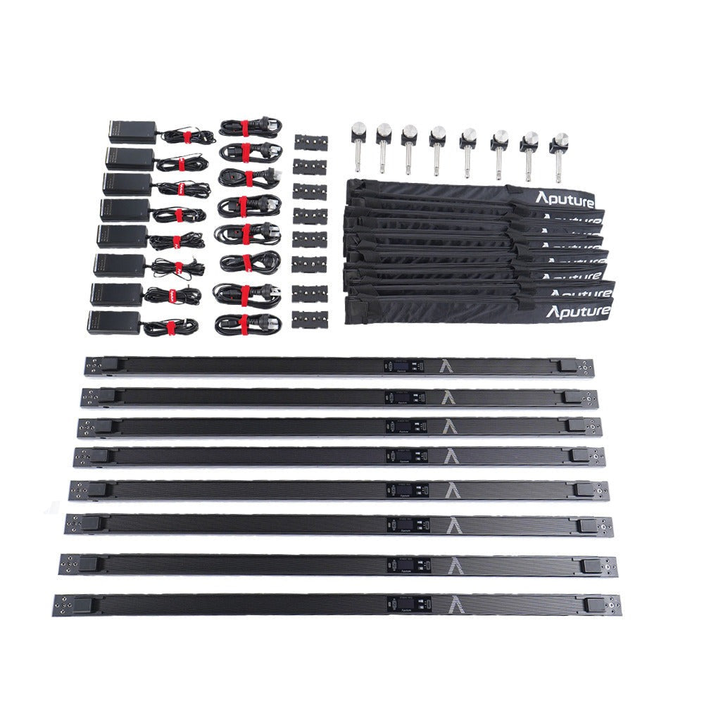 Aputure INFINIBAR PB12 RGBWW LED Pixel Bar 8-Light Kit with Sturdy Flight Case and Accessories