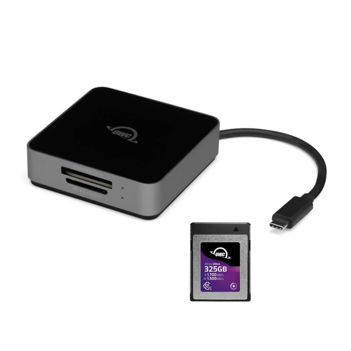 OWC 325GB Atlas Ultra CFExpress 2.0 Type B Card with Atlas Dual CFExpress, and SD Card Reader/Writer