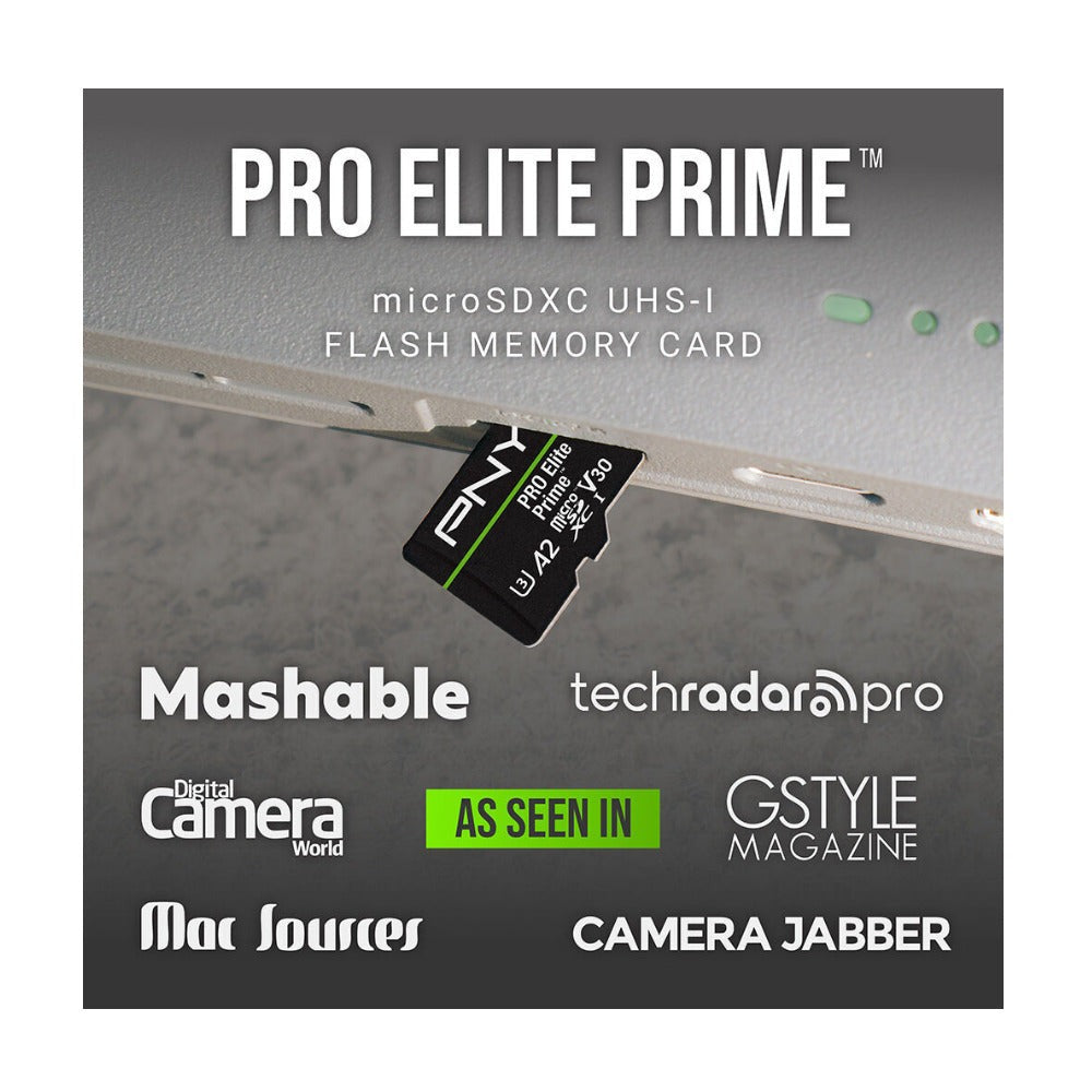PNY 256GB PRO Elite Prime microSDXC Memory Card with SD Adapter