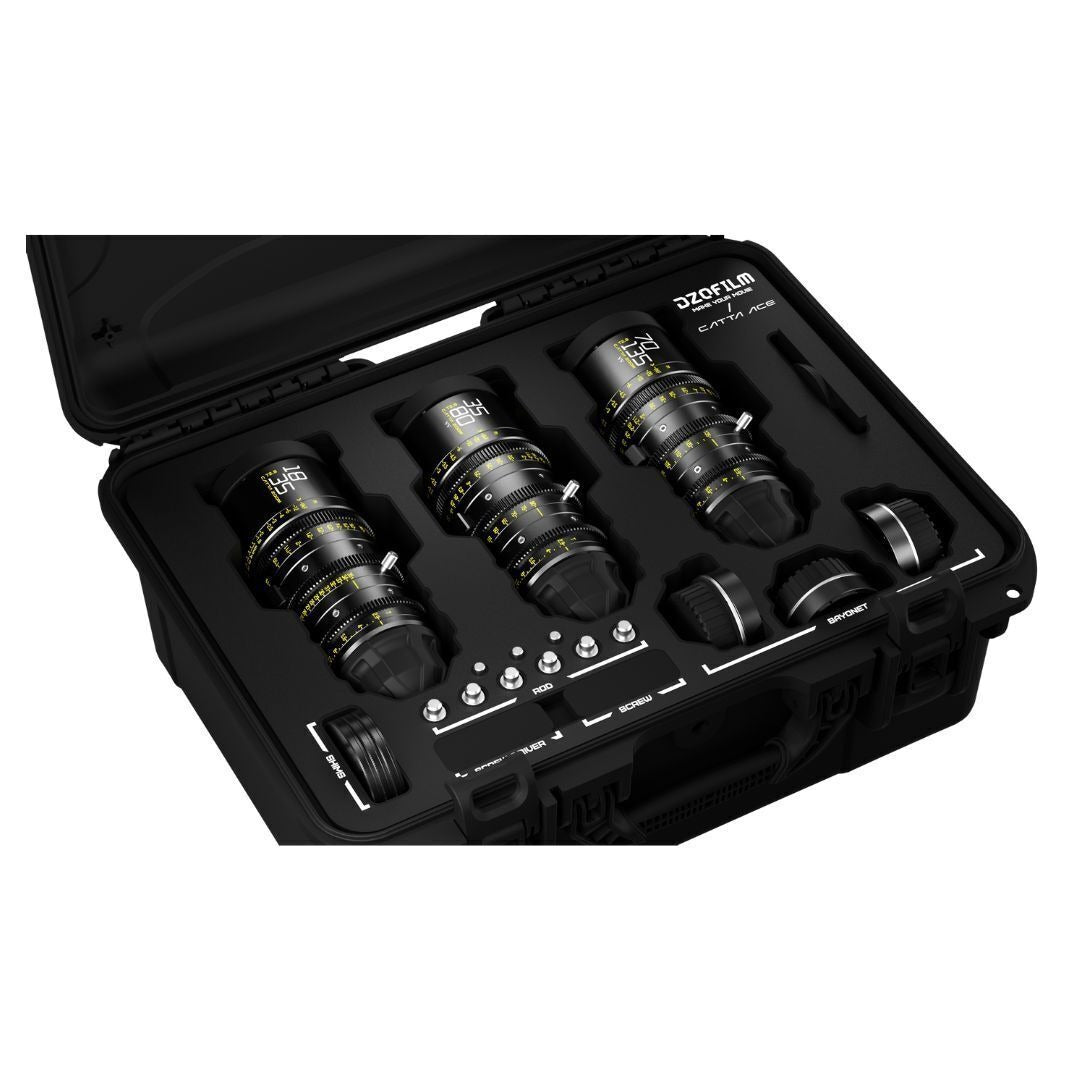 DZOFilm Catta Ace FF 18-35mm, 35-80mm, and 70-135mm T2.9 Cine 3-Lens Bundle (PL and EF, Black)