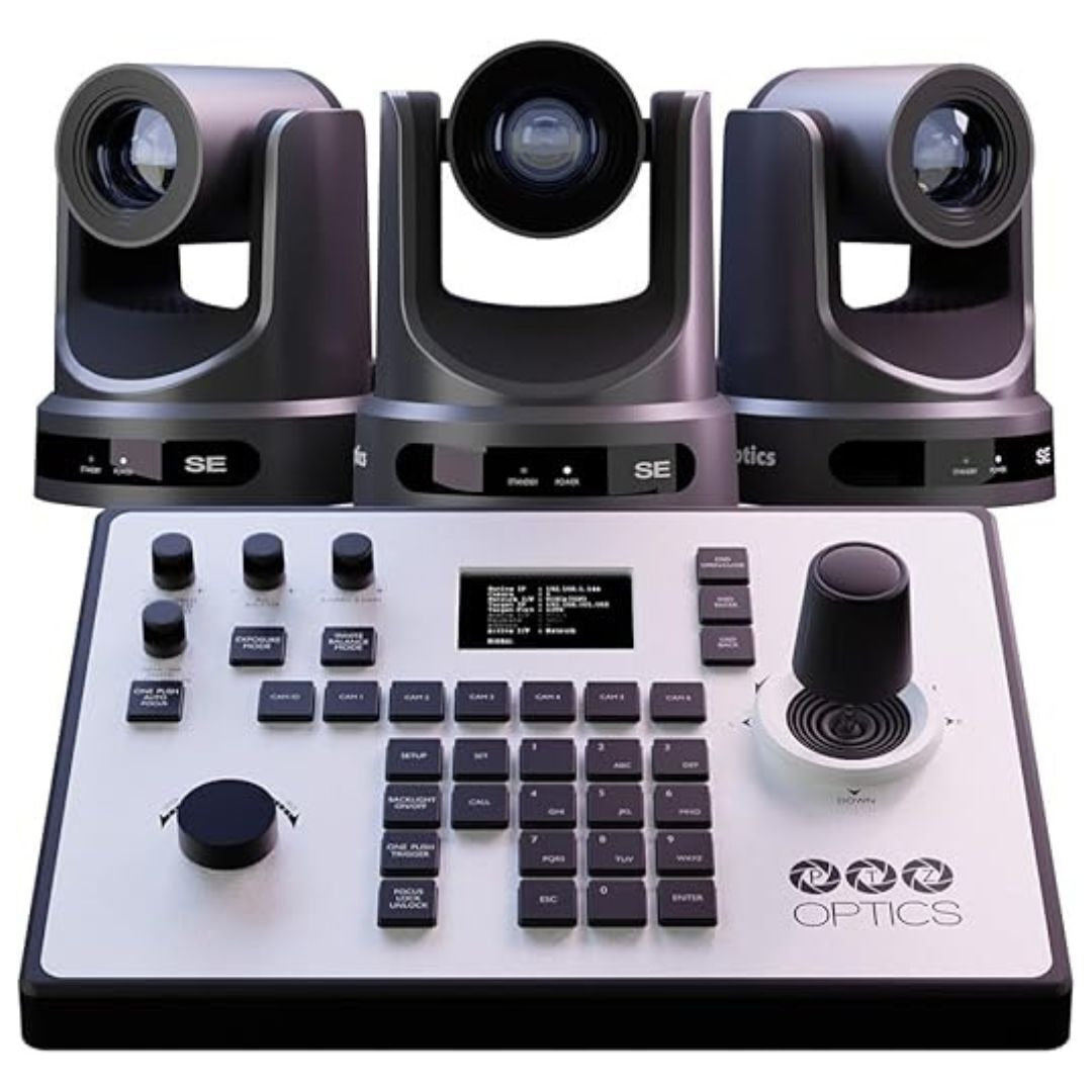 PTZOptics Producer SE Bundle of 3 PoE-Ready Ultra HD Cameras with Built-In Auto-Tracking