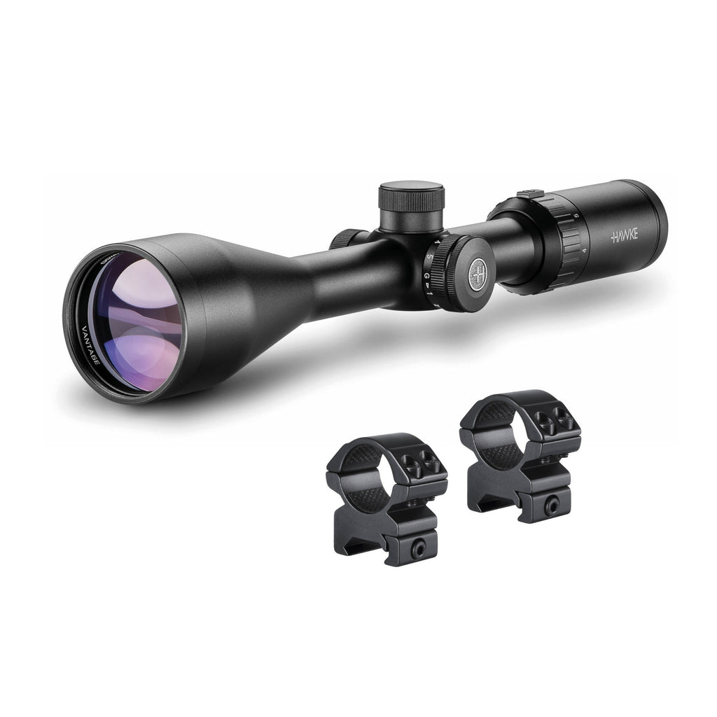 Hawke Sport Optics Vantage IR 4-12x50 Riflescope (L4A Dot Reticle) with Rings Bundle