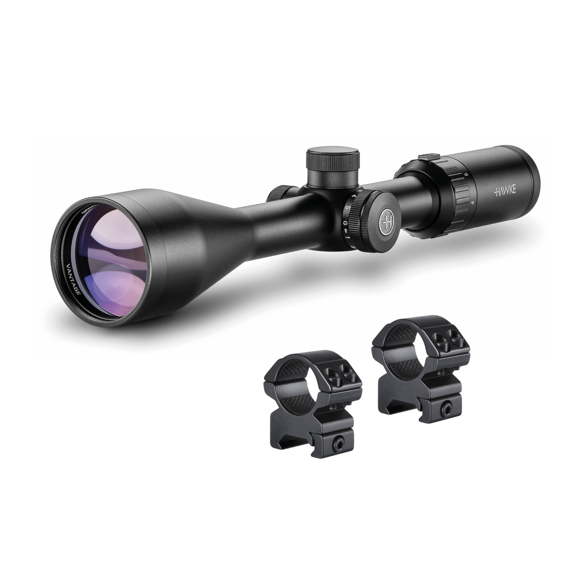 Hawke Sport Optics Vantage IR 4-12x50 Riflescope (L4A Dot Reticle) with Rings Bundle