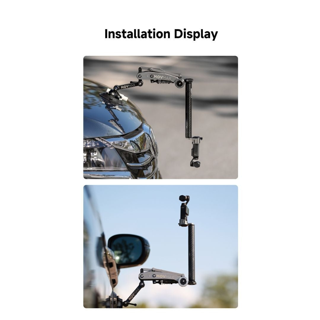 Movmax Blade Arm for DJI Pocket 3, Insta 360, and GoPro HERO 12 Cameras and Hoop Connector Bundle