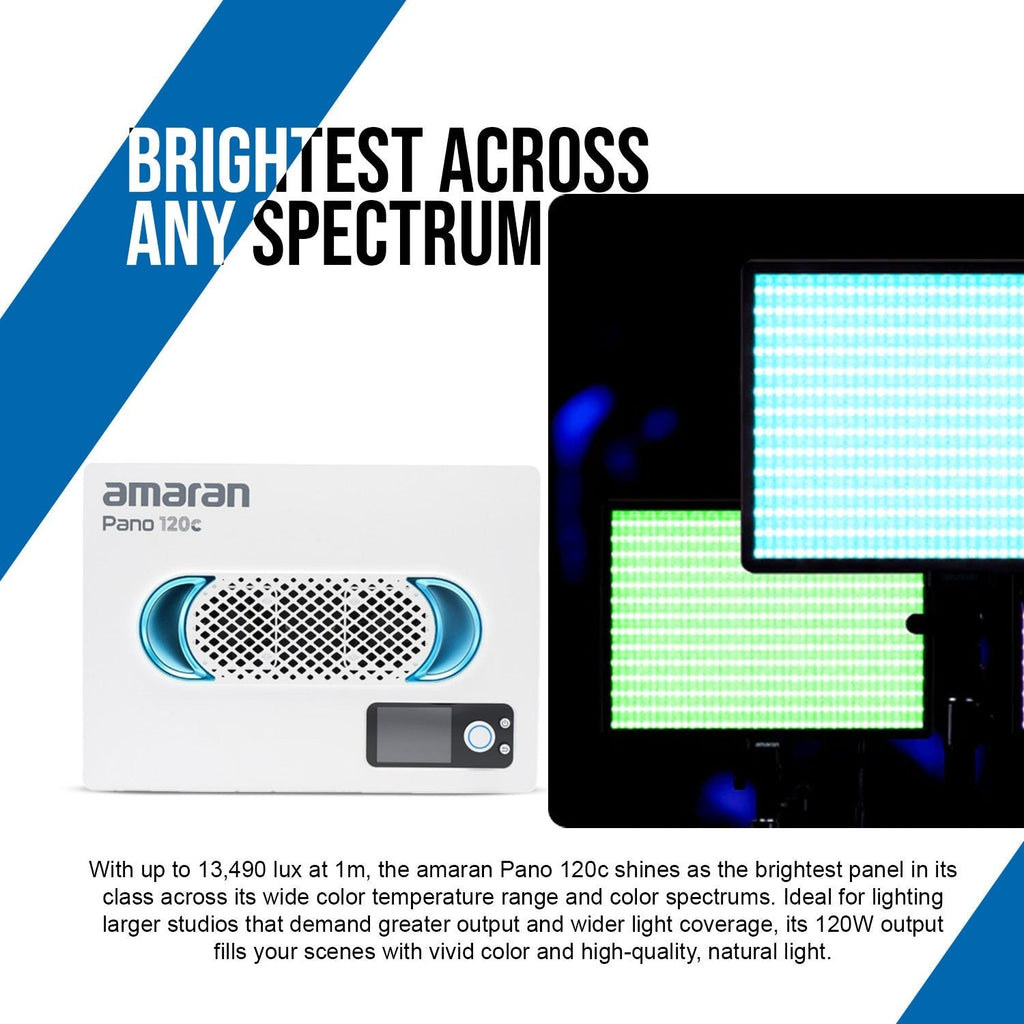 amaran Pano 120c 120W RGBWW Full Color Panel White Light Creator Kit Bundle