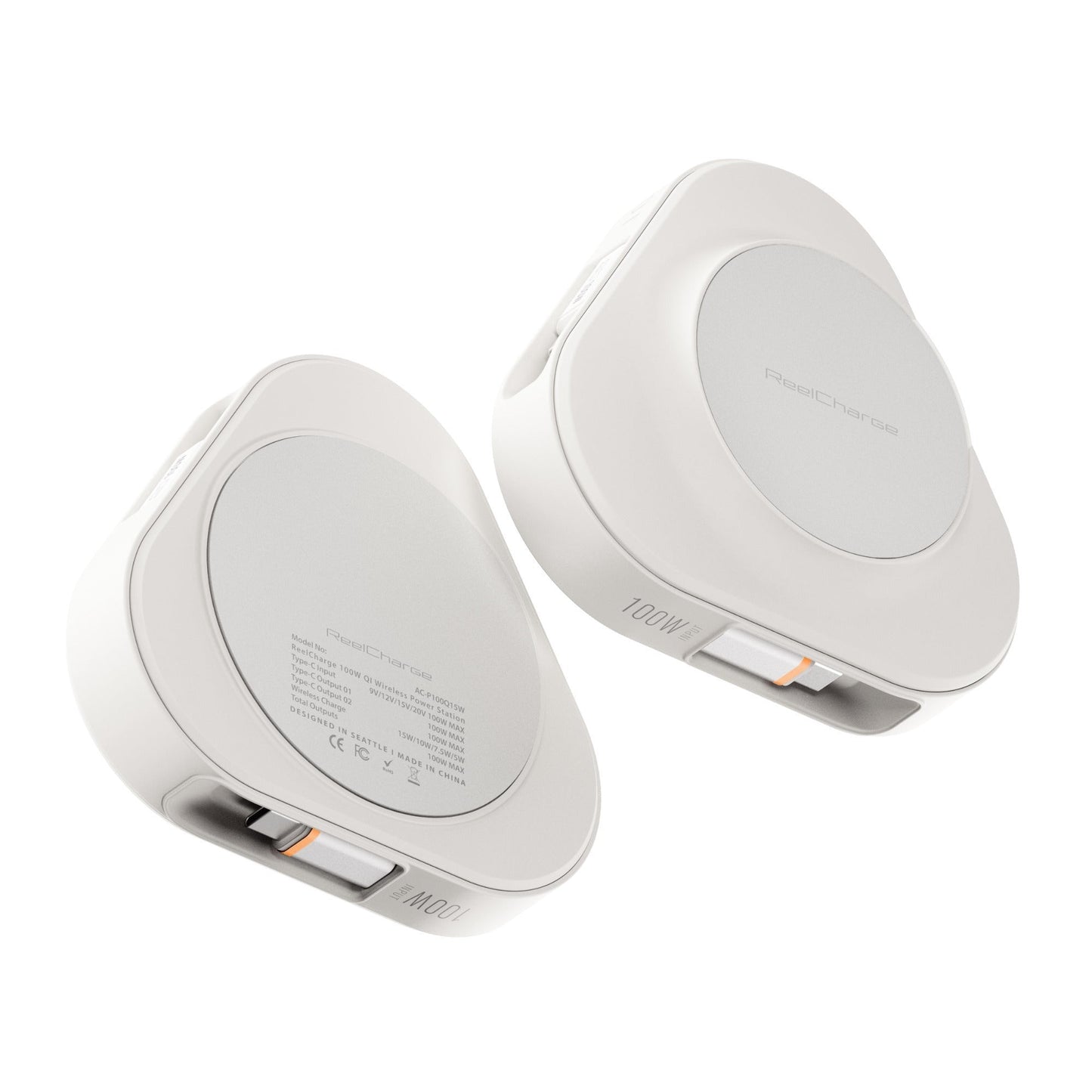ReelCharge - Veratek 3-in-1 100W Powerstation with 15W Wireless Charging (White)