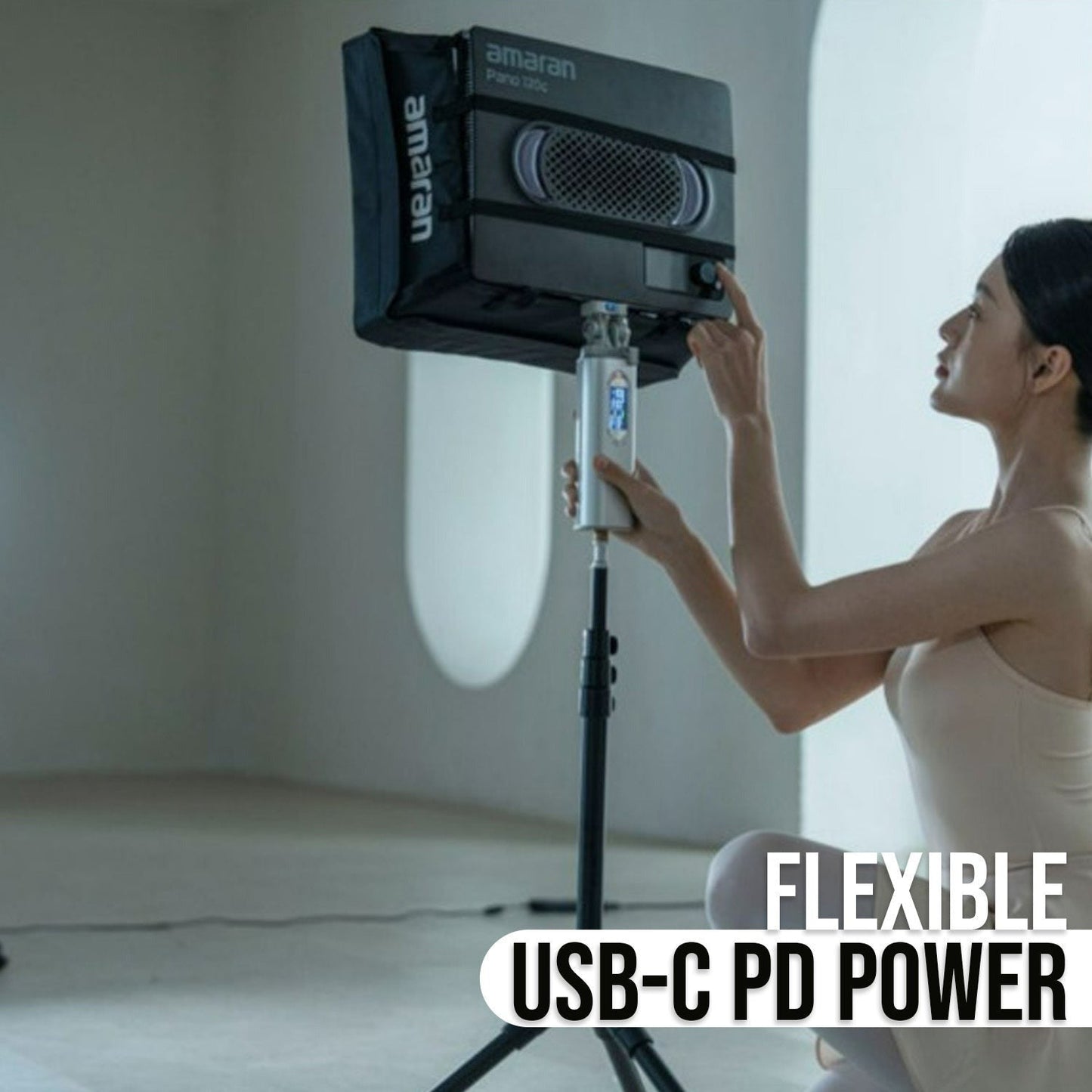 amaran Pano 120c 120W RGBWW Full Color Panel Charcoal Light Creator Kit Bundle