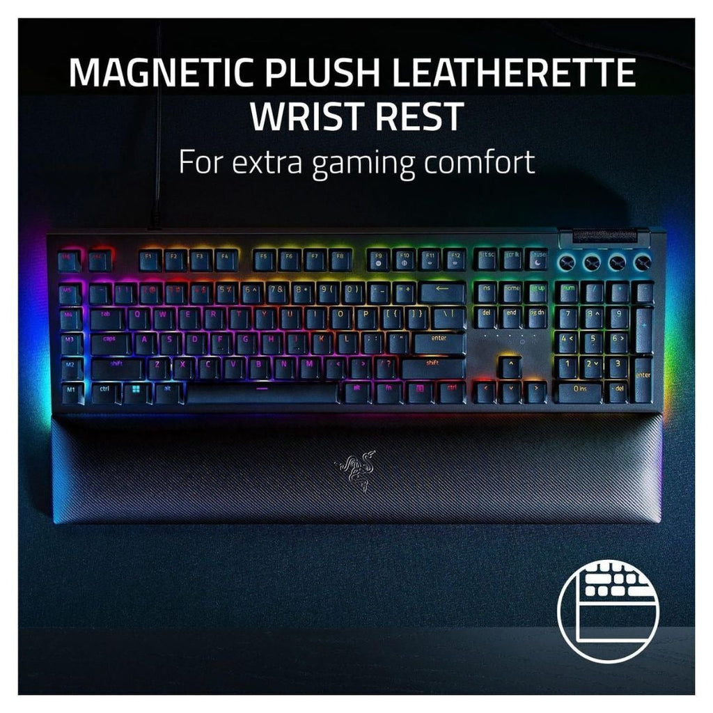 Razer BlackWidow V4 Green Switch Gaming Keyboard, RZ03-04690200, 104 Keys, Black (Certified Refurbished)
