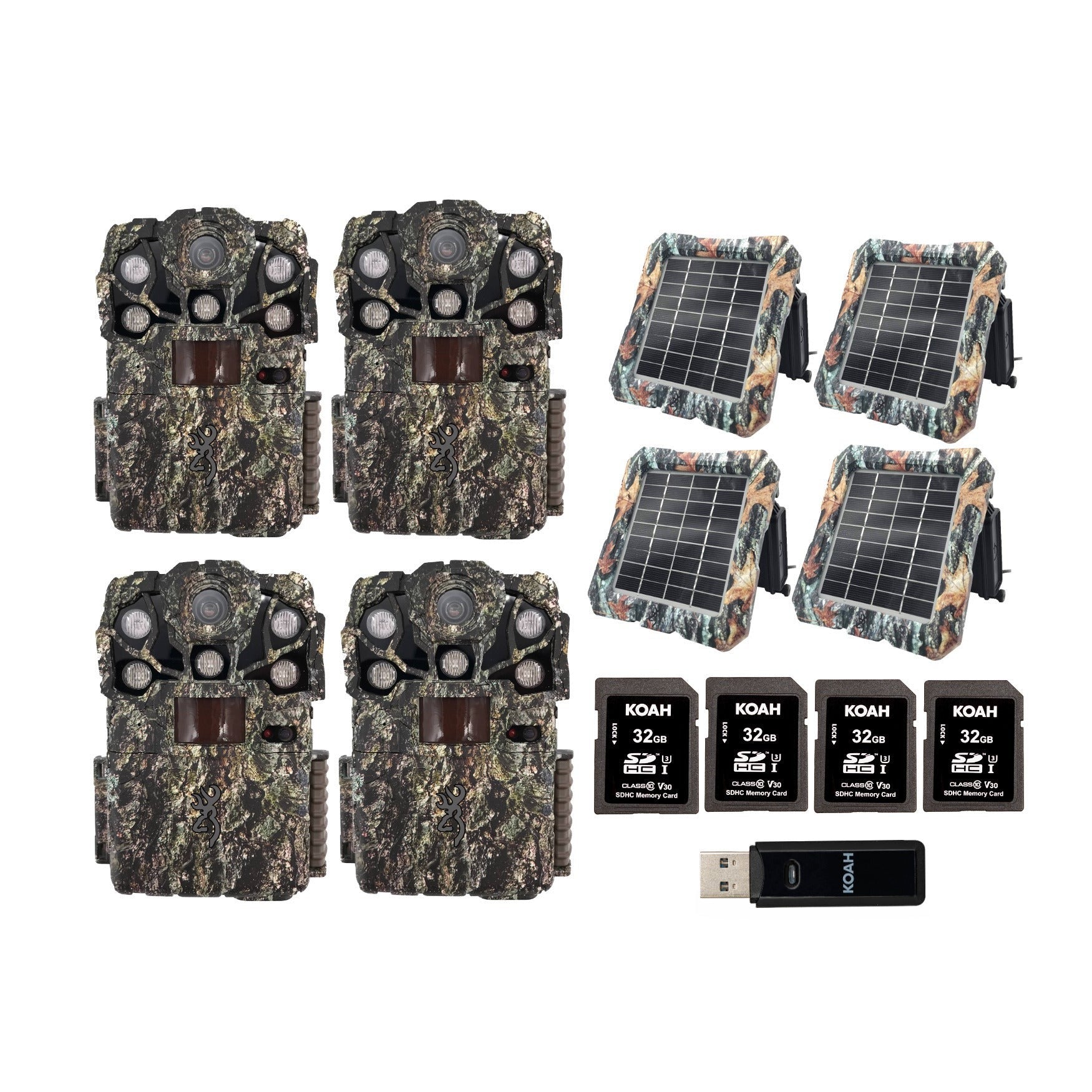 Browning Trail Cameras Recon Force Elite HP5 Ultra (Non-Cellular) 4-Pack Bundle