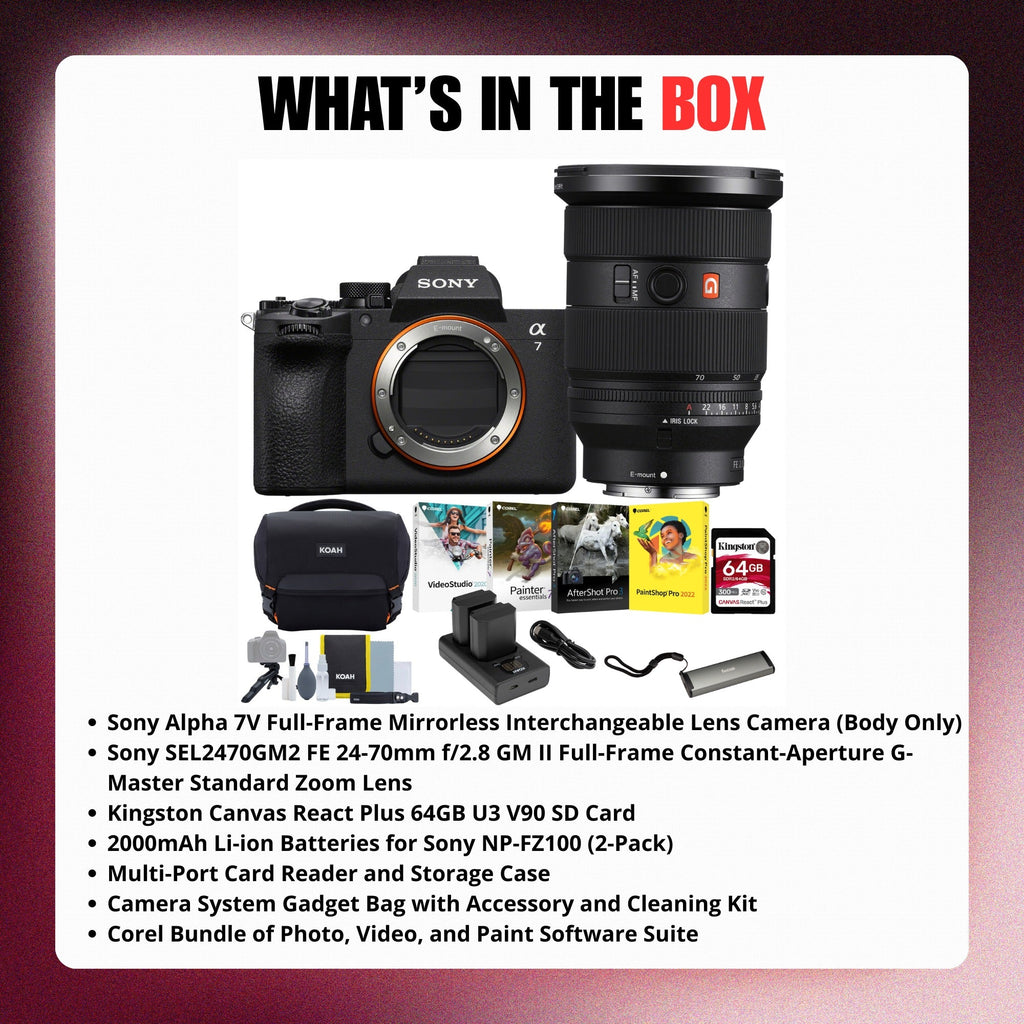 Sony Alpha 7V Mirrorless Lens Camera with FE 24-70mm f/2.8 GM II Lens Bundle