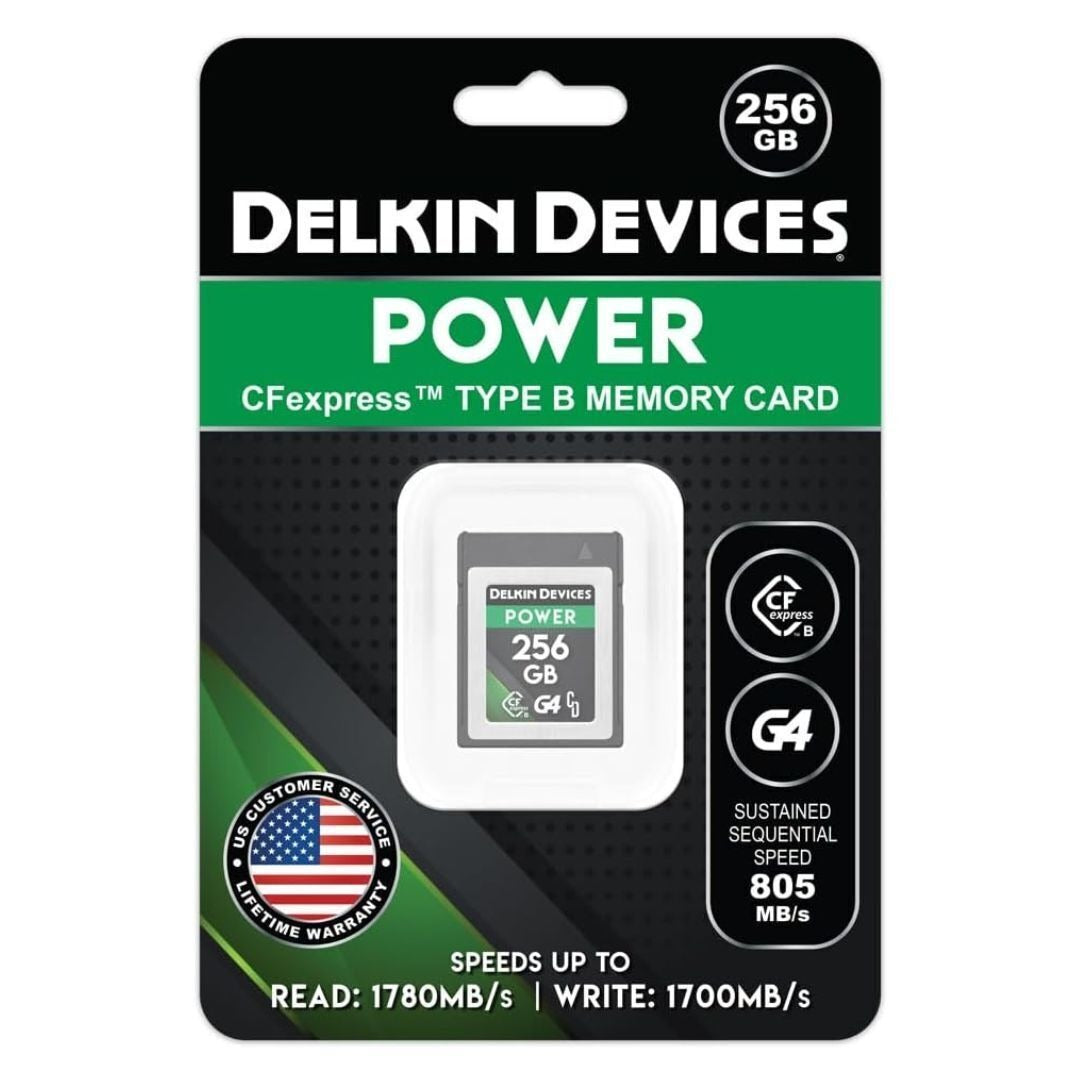 Delkin Devices Power 256GB CFexpress Type B G4 Memory Card with 1780 MBPS Max Read Speed
