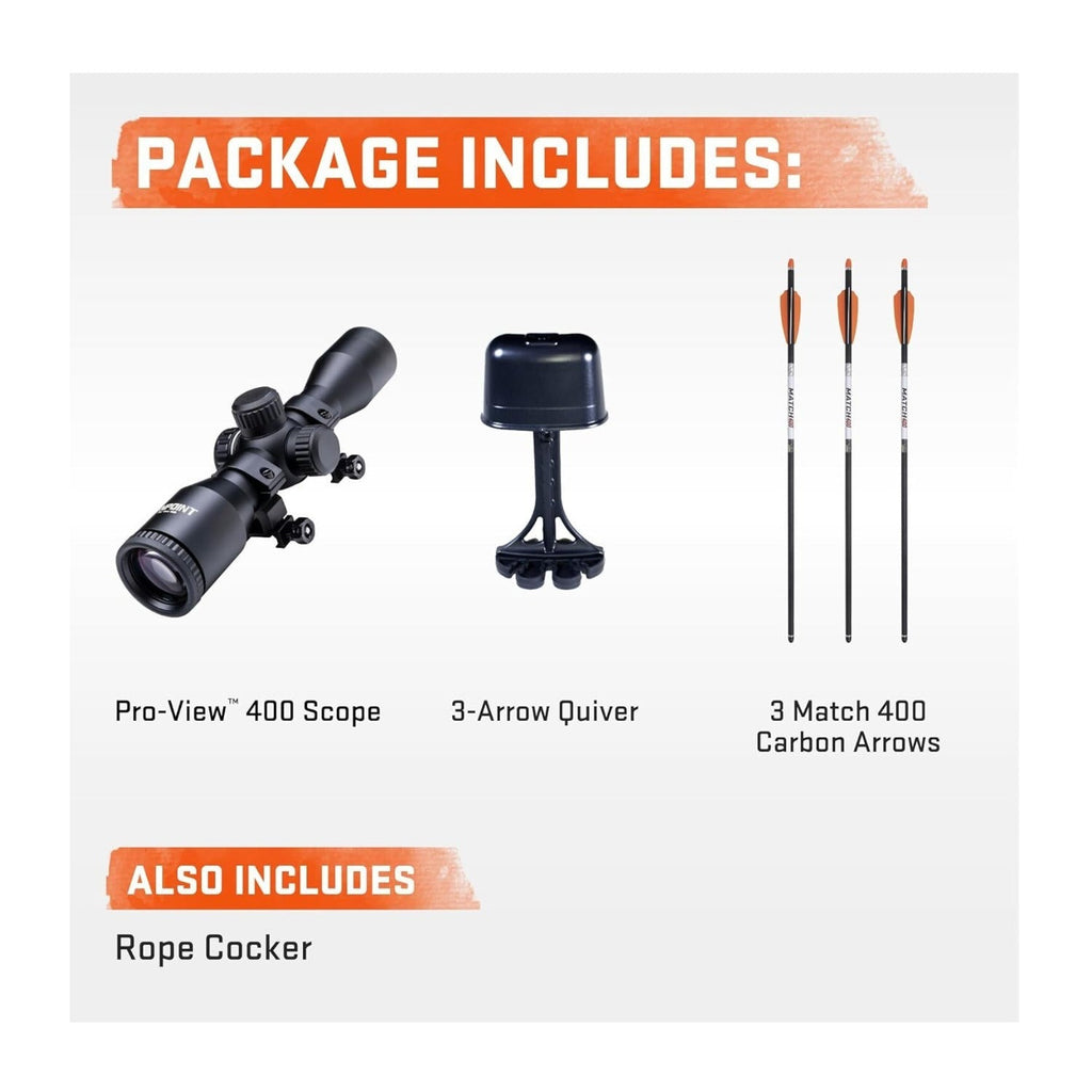 Wicked Ridge Warrior 400 Crossbow 400 FPS with Scope and Arrows
