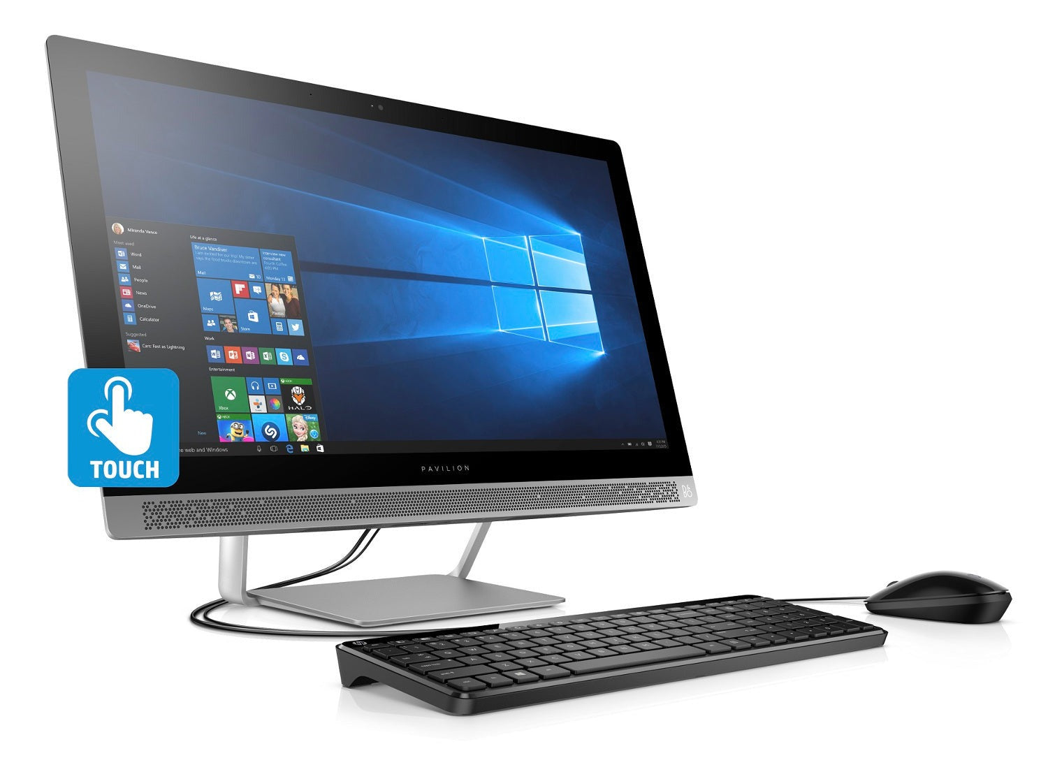 HP Pavilion 24-b227c 23.8" FHD Touch All-in-One PC, Intel Core i5-7400T, 12GB RAM (Certified Refurbished)
