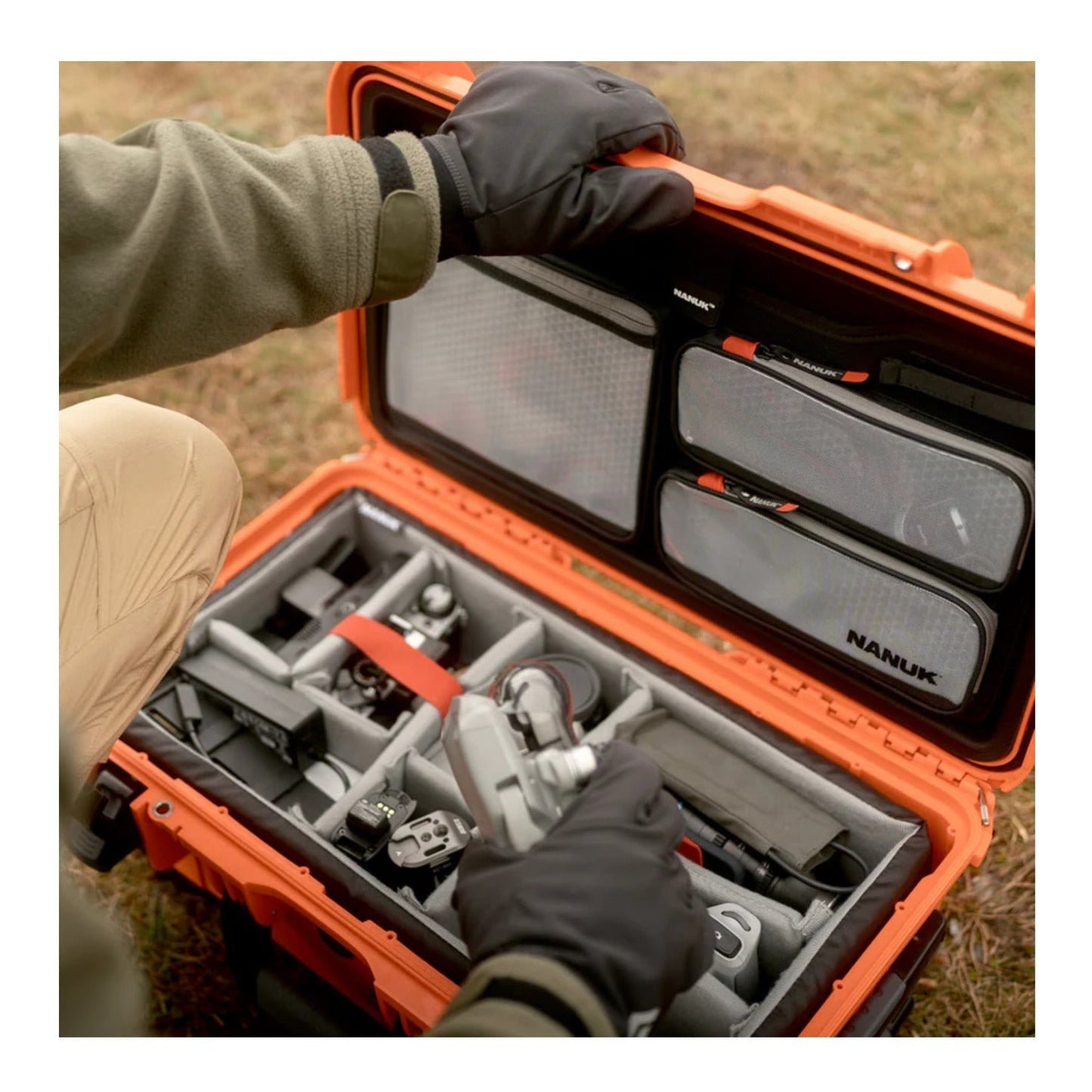 Nanuk 935 Wheeled Hard Case with Padded Divider and Lid Organizer (Orange)