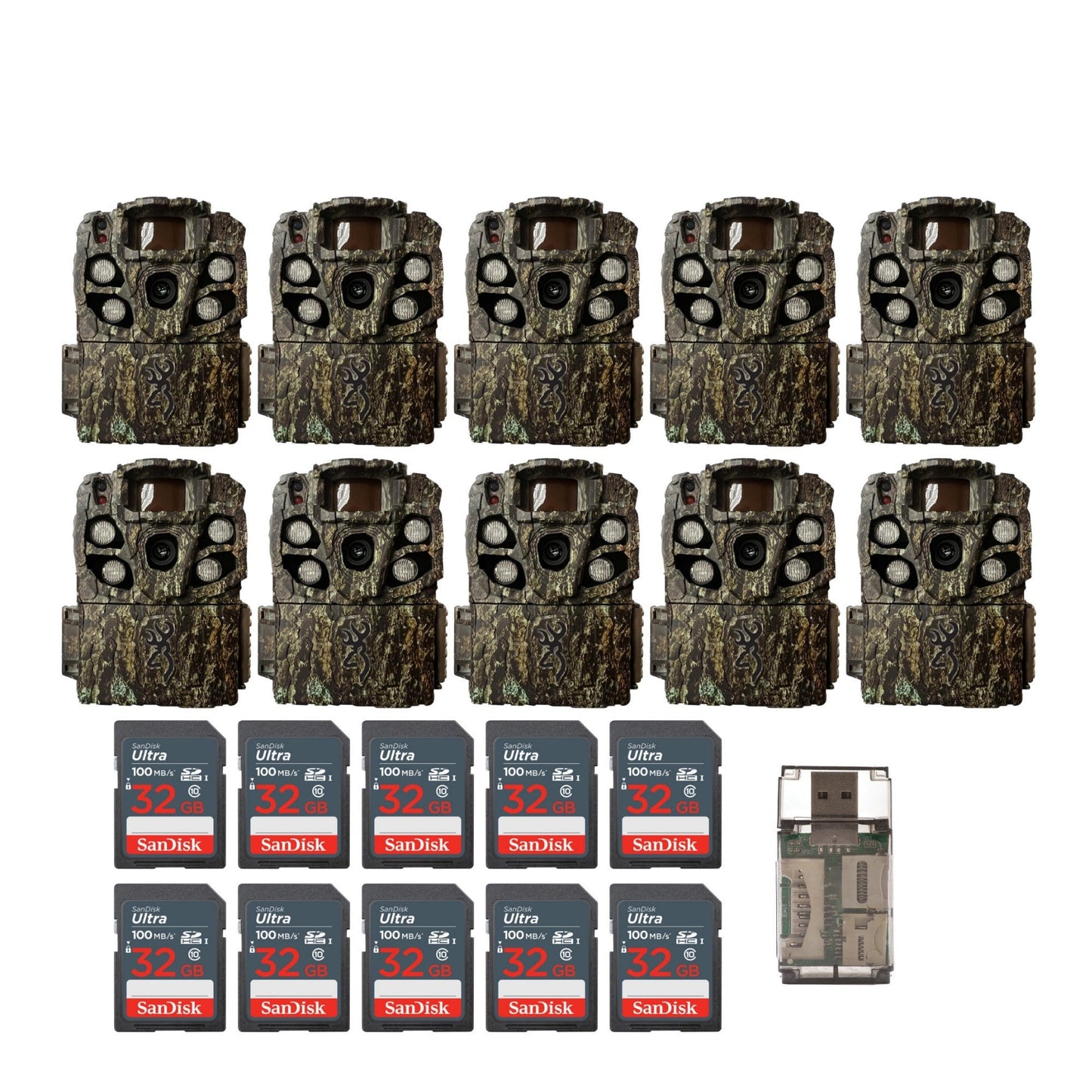 Browning Strike Force Full HD Extreme Trail Camera with 32 GB SD Card and Card Reader (10-Pack)